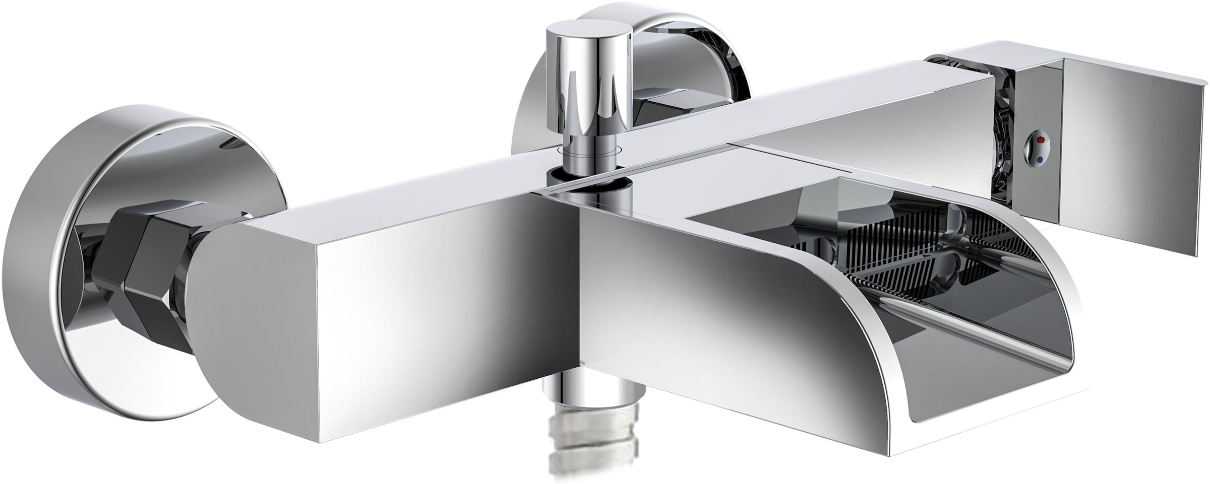 Image of Schütte Wannenarmatur "Idrovia" Badewannenarmatur Wasserfall, Mischbatterie, Wasserhahn Bad in Chrom