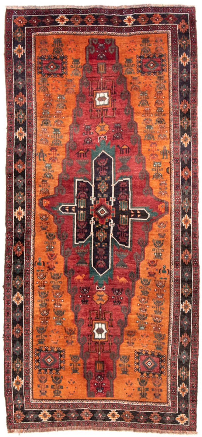 Image of morgenland Hochflor-Läufer »Shiraz Medaillon Arancione 220 x 104 cm«, rechteckig, 1 mm Höhe, Handgeknüpft bei Ackermann Versand Schweiz