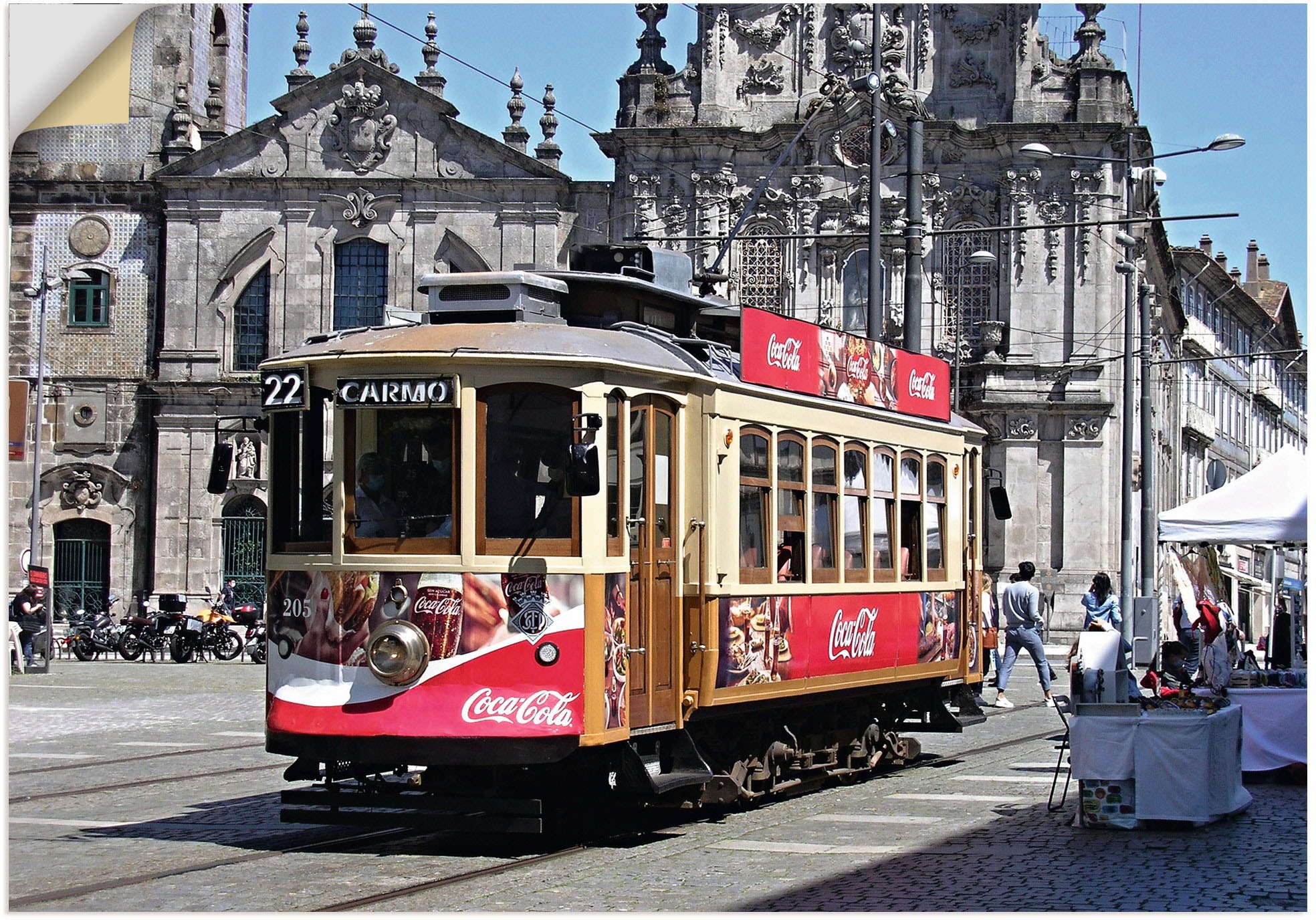 Image of Artland Wandbild »Historische Strassenbahn in Porto«, Zugbilder, (1 St.), in vielen Grössen & Produktarten - Alubild / Outdoorbild für den Aussenbereich, Leinwandbild, Poster, Wandaufkleber / Wandtattoo auch für Badezimmer geeignet bei Ackermann Versand S
