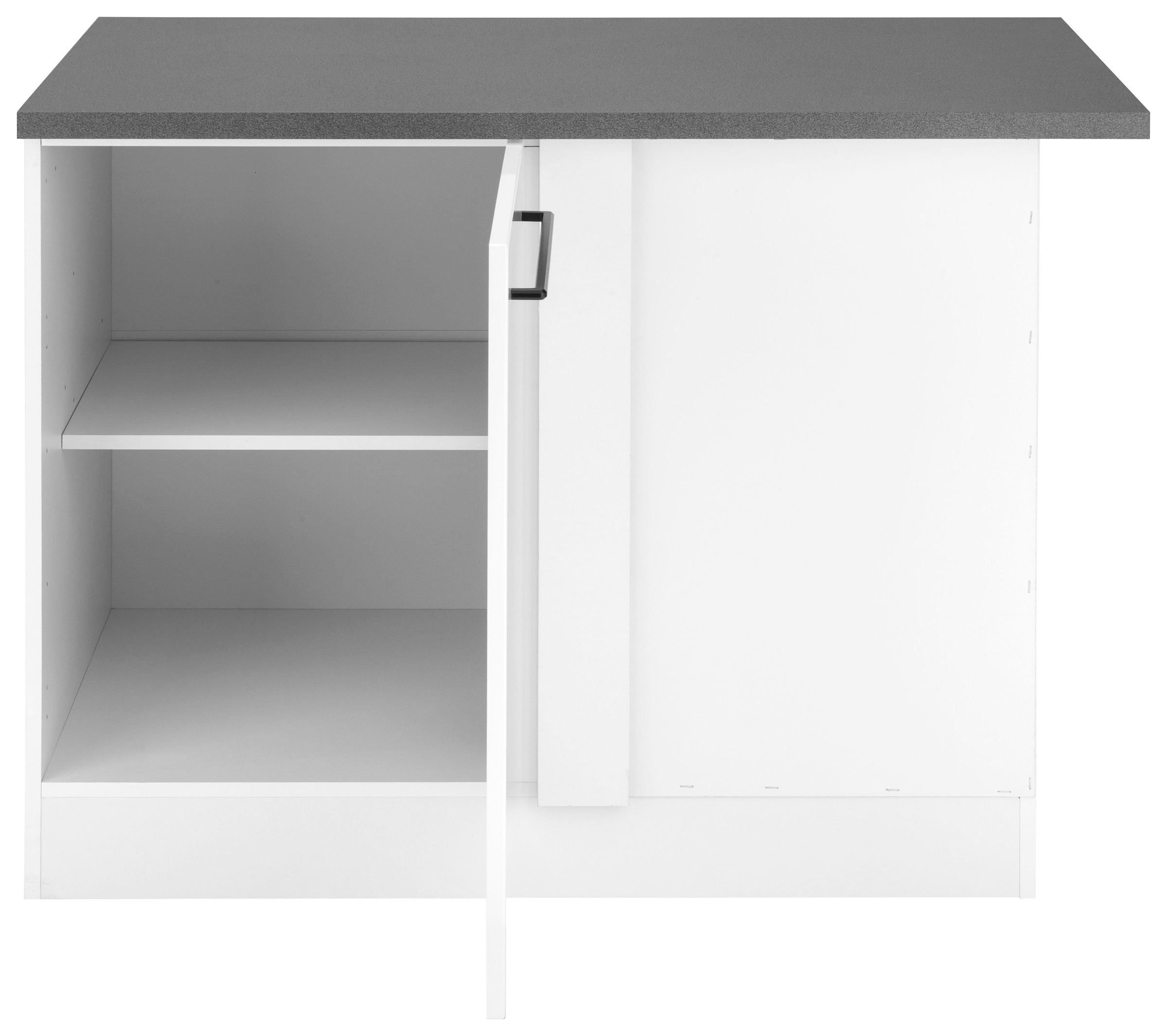 KOCHSTATION Eckunterschrank »KS-Tulsa« 110 cm breit, 1 Tür, schwarzer Metallgriff, hochwertige MDF Front