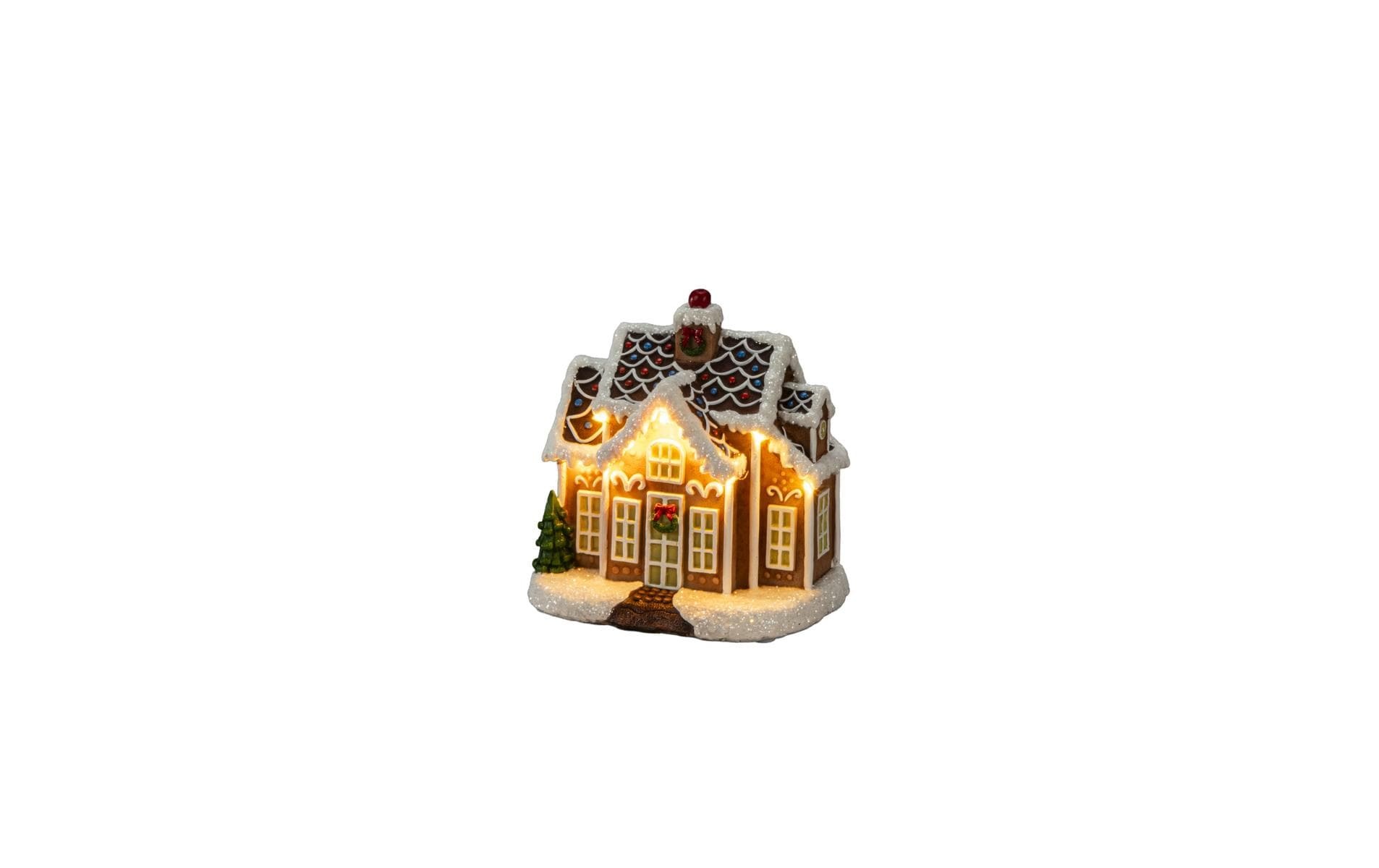 Image of KONSTSMIDE LED Laterne "LED Mini Lebkuchenhaus mit Musik 12 cm x 16 cm" Warmweiss LED Mini-Lebkuchenhaus mit Musik 12 cm x 16 cm