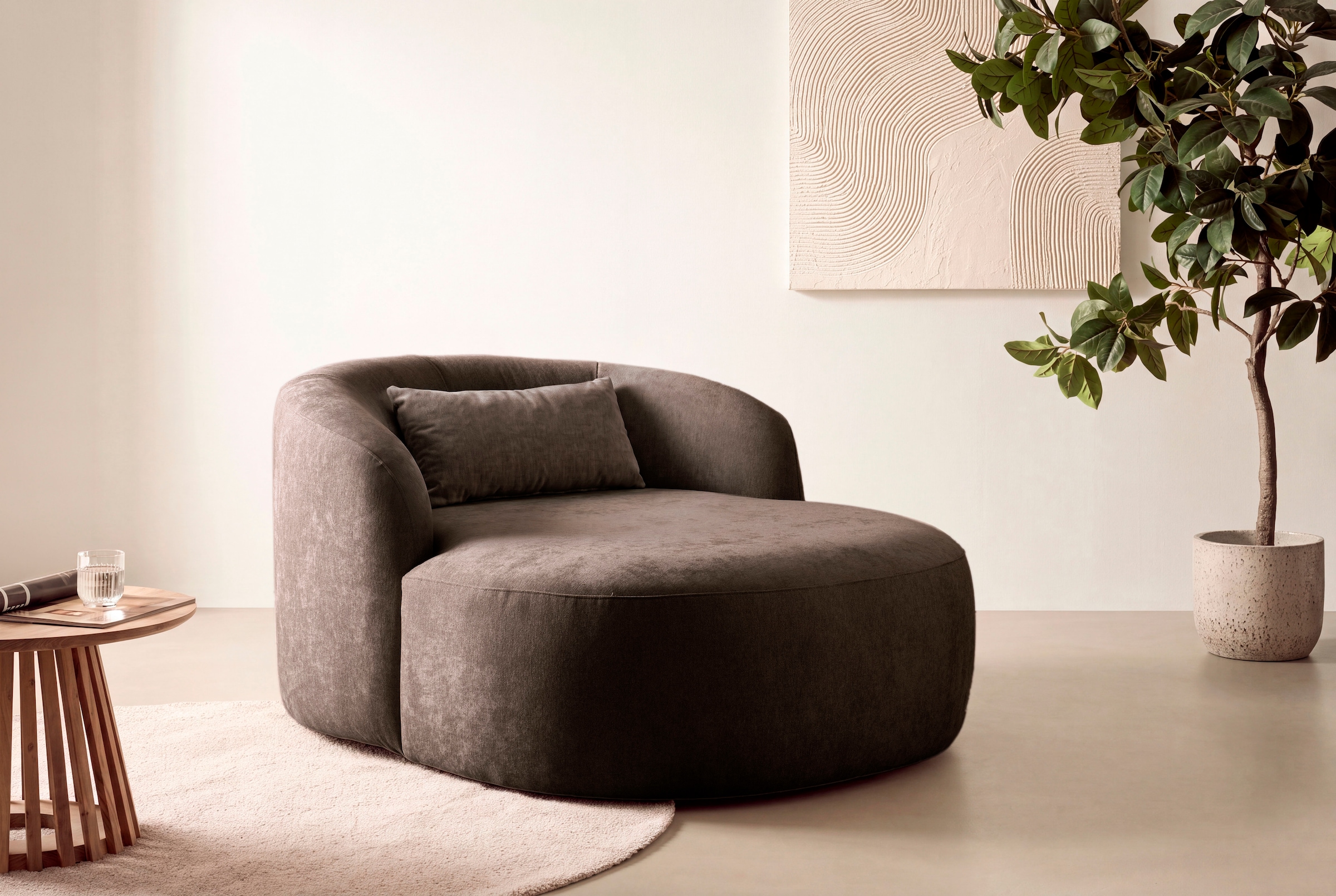 LeGer Home by Lena Gercke XXL-Sessel »Yllara, moderner Lesesessel, Loveseat mit grosszügiger Sitzfläche« mit geschwungener Rückenlehne in Samt oder Struktur