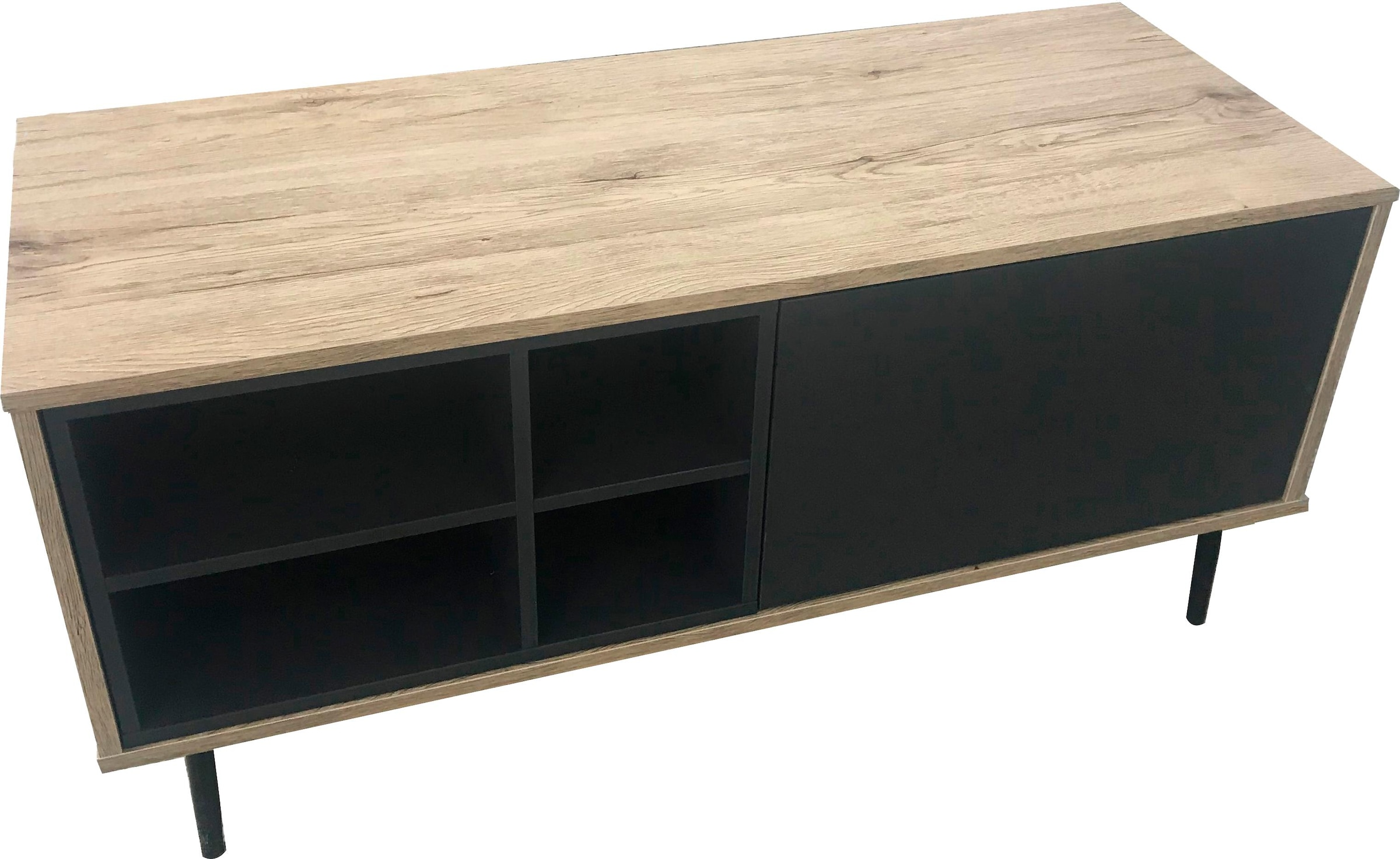 SIT Table basse »Kommode MAILBOX – Scandi‑Lowboard MDF mit Dekorfolie & Metallbeinen« meuble bas scandinave MDF avec film décoratif et pieds métalliques élégants