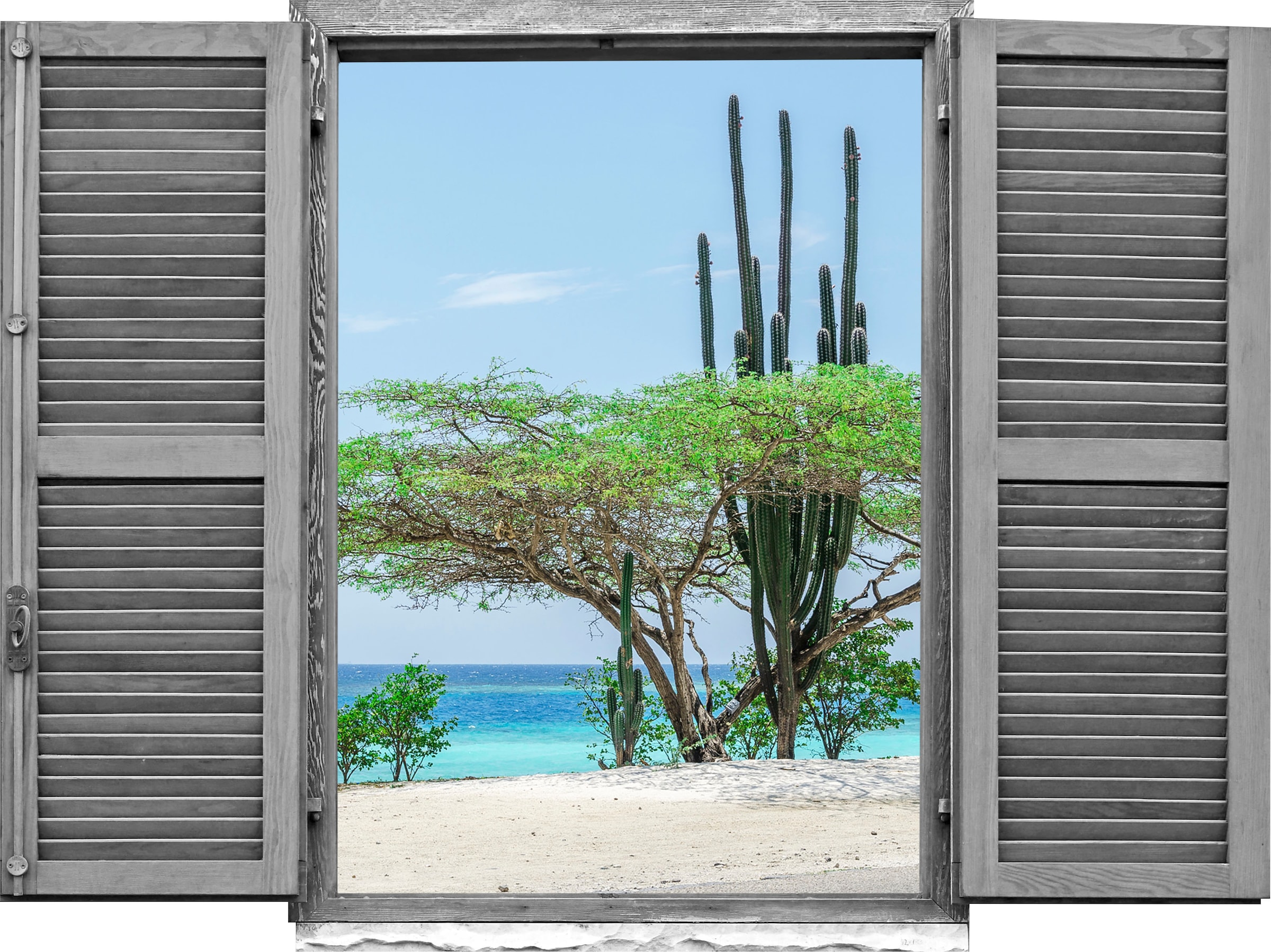 queence Wandtattoo »Wüsten und Strandlandsch« Wandsticker, Wandbild, selbstklebend, 3D, Fenster