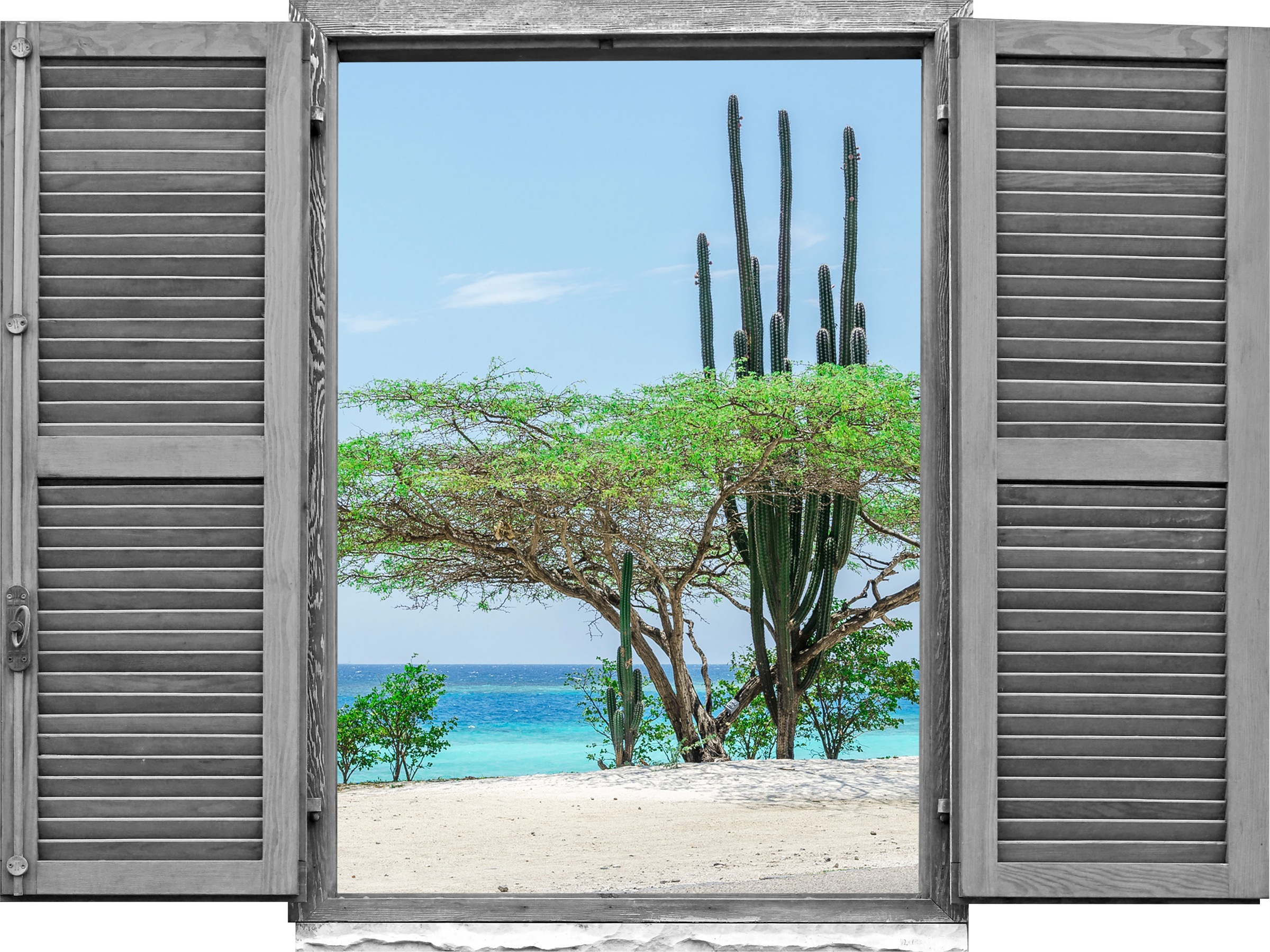 Image of queence Wandtattoo "Wüsten und Strandlandsch" Wandsticker, Wandbild, selbstklebend, 3D, Fenster