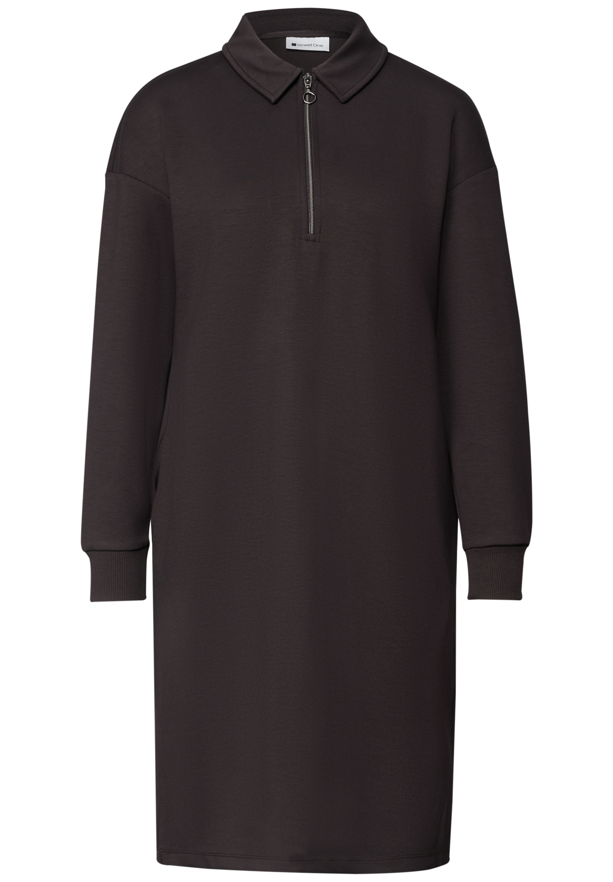 STREET ONE Robe en sweat Poches pour les mains longueur genou avec détail zippé