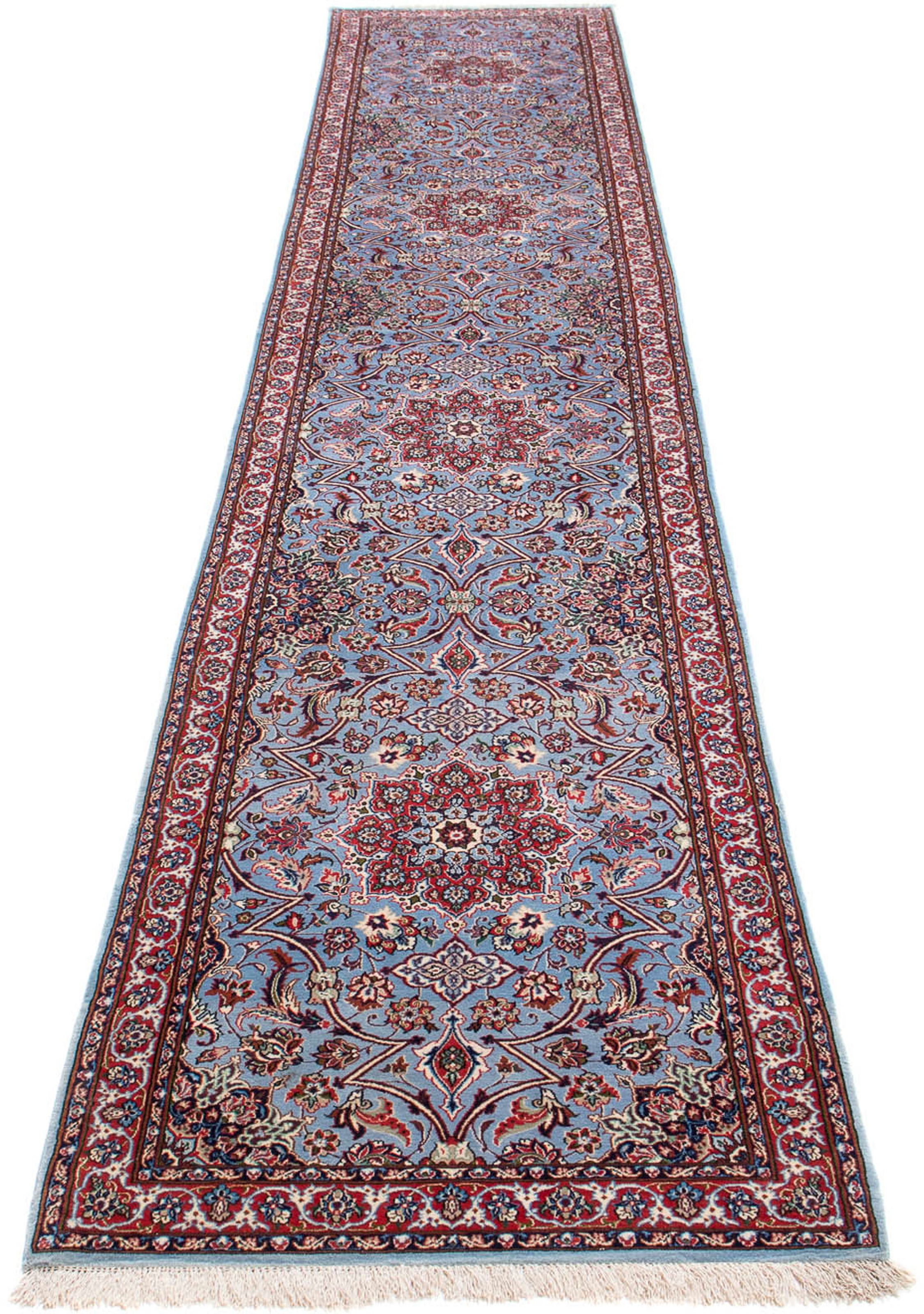 Image of morgenland Orientteppich »Perser - Isfahan - Premium - 438 x 80 cm - lila«, rechteckig, 6 mm Höhe, Wohnzimmer, Handgeknüpft, Einzelstück mit Zertifikat bei Ackermann Versand Schweiz