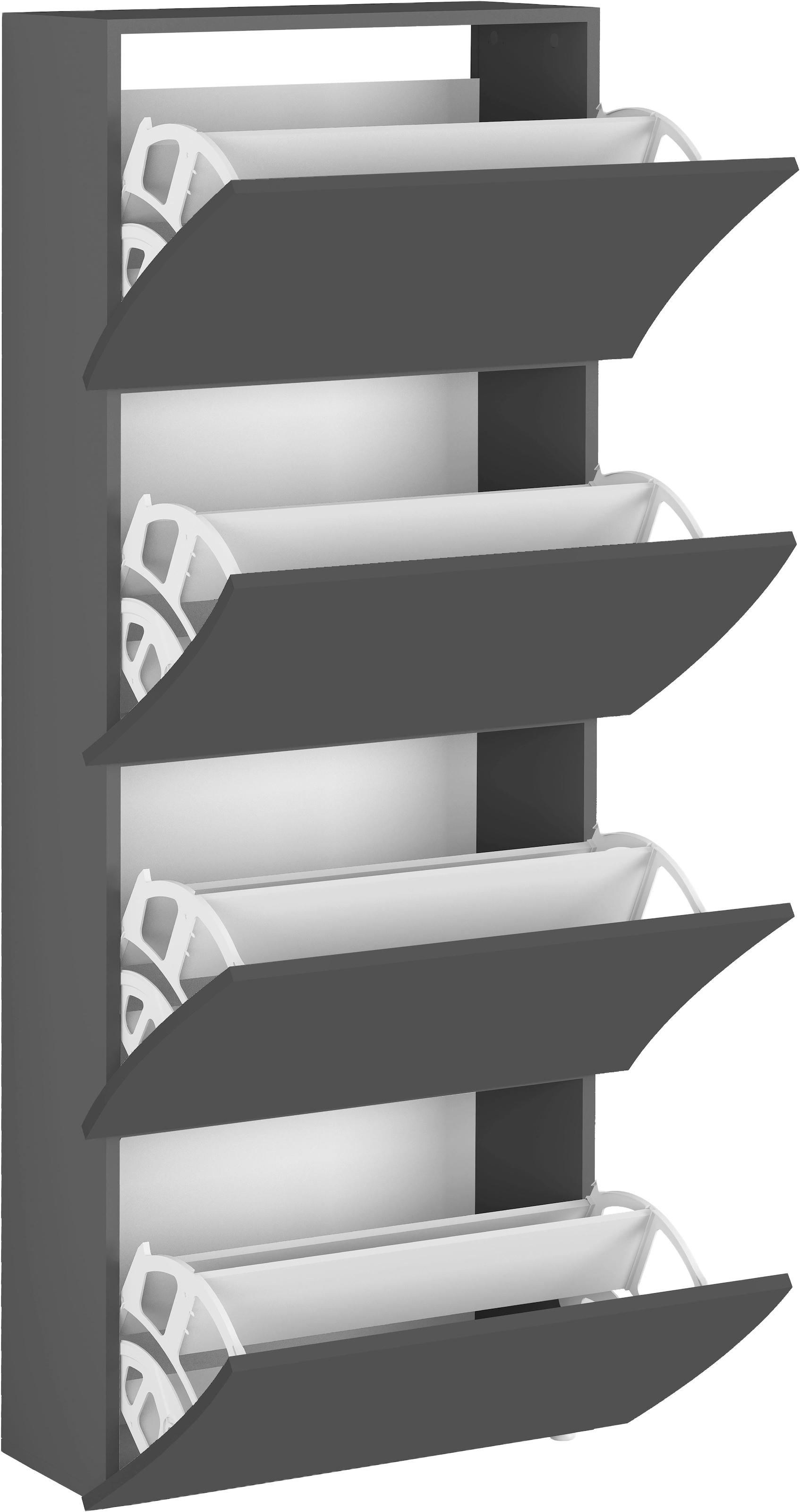 Home affaire Schuhschrank »Schuhschrank mit Klappen / Schuhkommode, Höhe 161 cm« onda 71 cm breit, Anthrazit,mit 4 klapptüren, made in italy