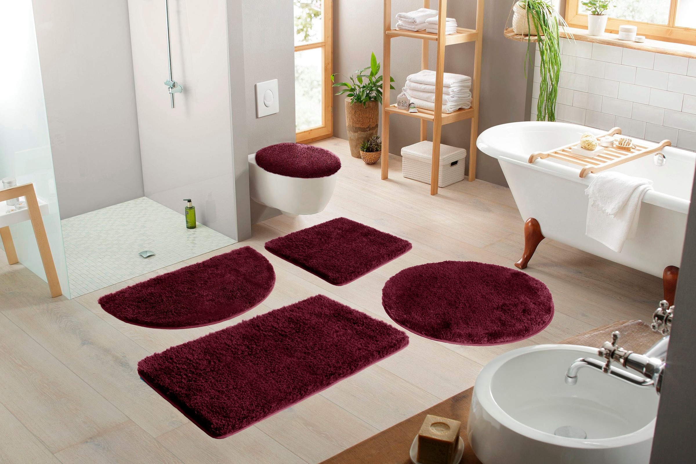 Möve Badematte »Superwuschel, Badvorleger, Badezimmer Teppich«, rutschhemmend beschichtet, strapazierfähig-schnell trocknend-fussbodenheizungsgeeignet, Mikrofaser-Badematte, Badteppich, rechteckig, rund & als 3-tlg. Set