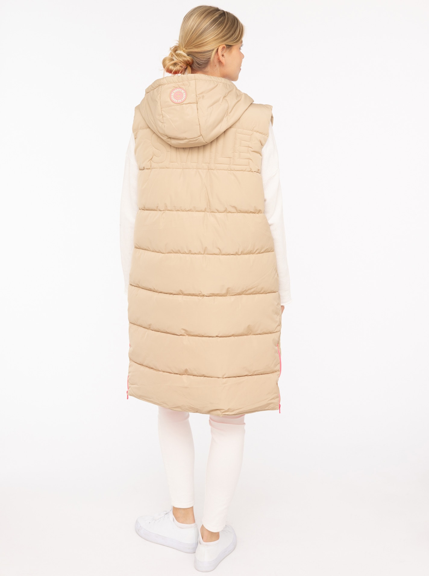 Zwillingsherz Gilet matelassé »"Smile"« Smile-Steppung hinten, Zippern seitlich, Kapuze, Kordelzug