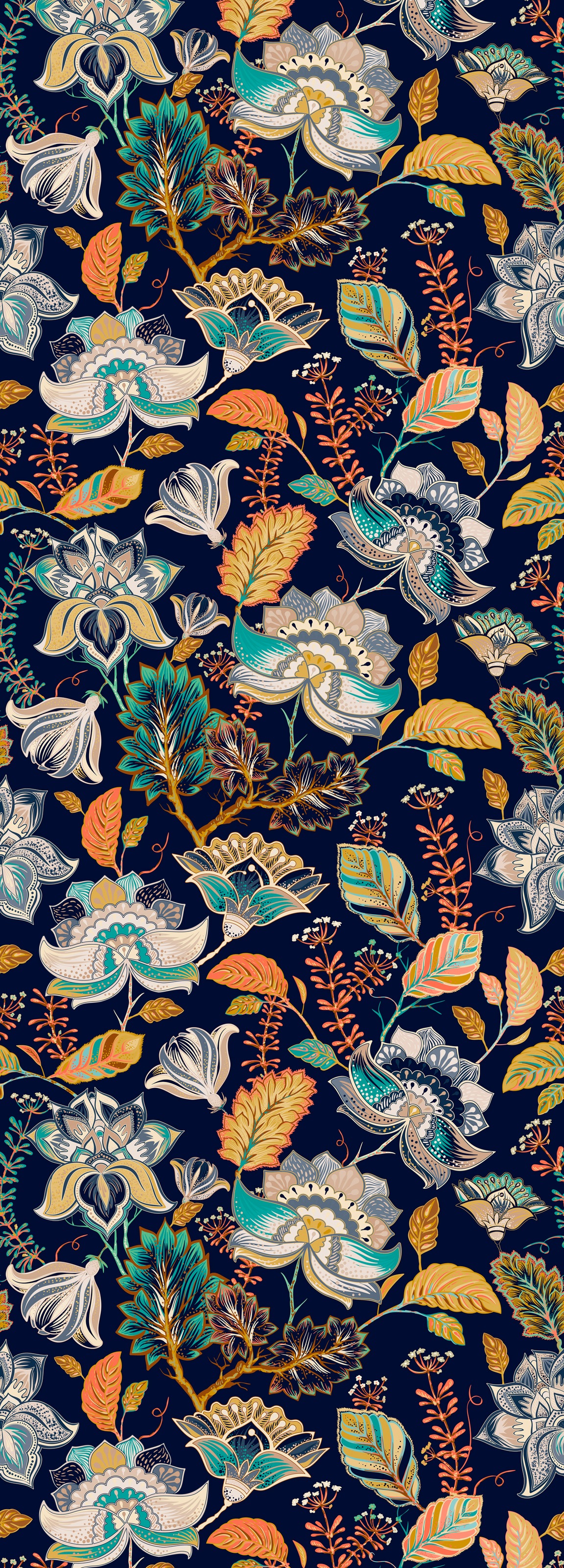 Image of queence Vinyltapete "Alexis" Motiv bedruckt botanisch floral gemustert natürlich glatt 90x250cm, selbstklebend, kinderleichte Anbringung, Sticker