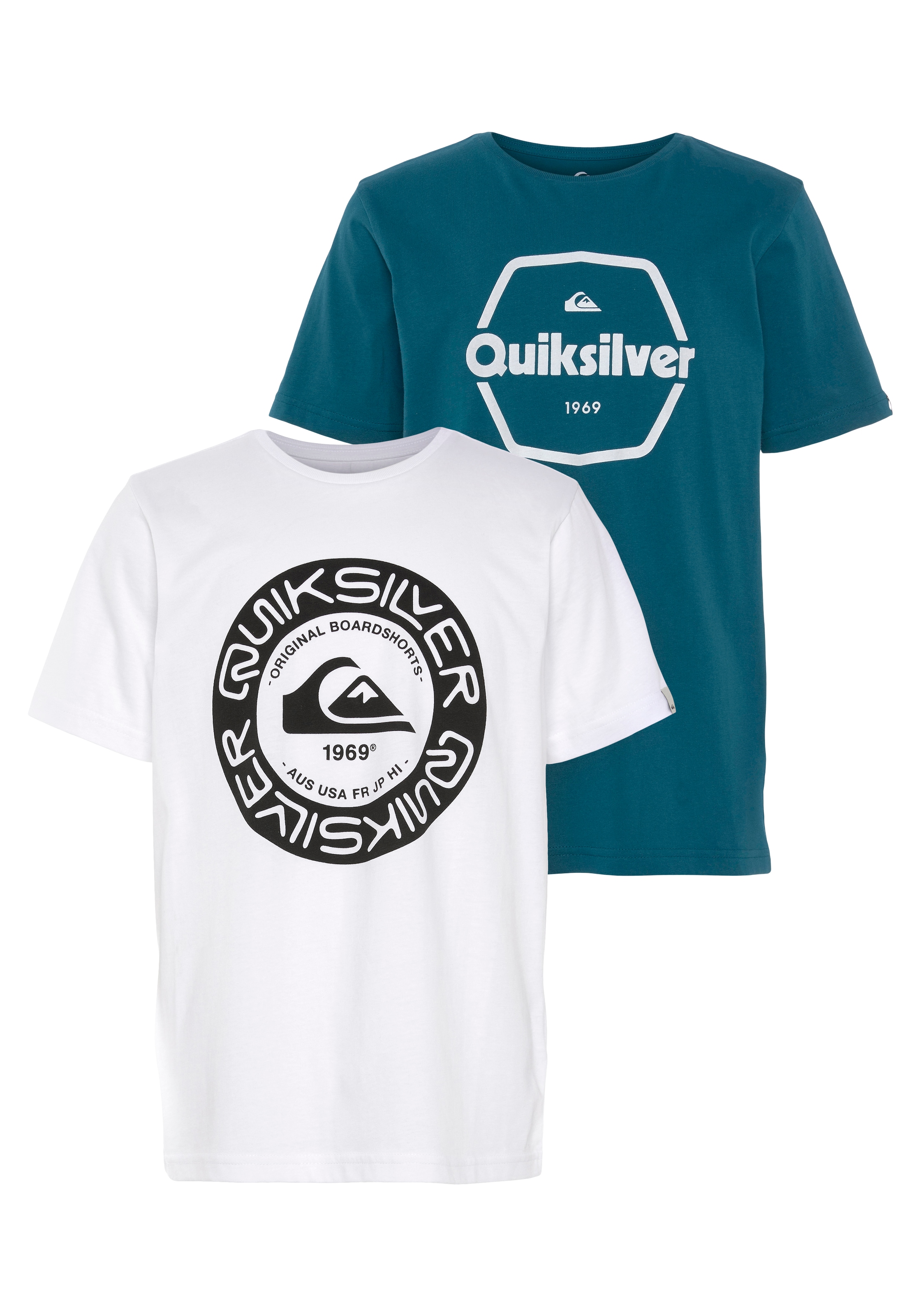 Quiksilver (Packung, »Jungen tlg.) Doppelpack Trouver Logodruck«, mit 2 sur T-Shirt