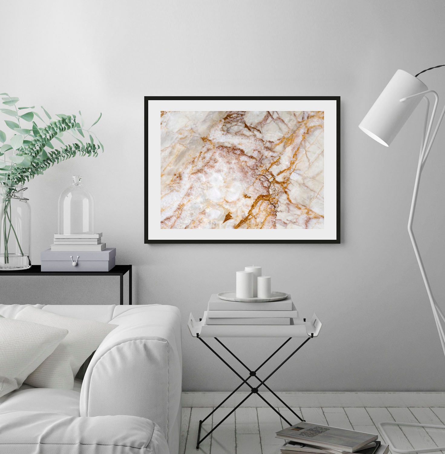 queence Bild »Christopher«, Abstrakt-Marmor-Kunst-Gemälde, (1 St.), HD Premium Poster-Druck inkl. Holzrahmen