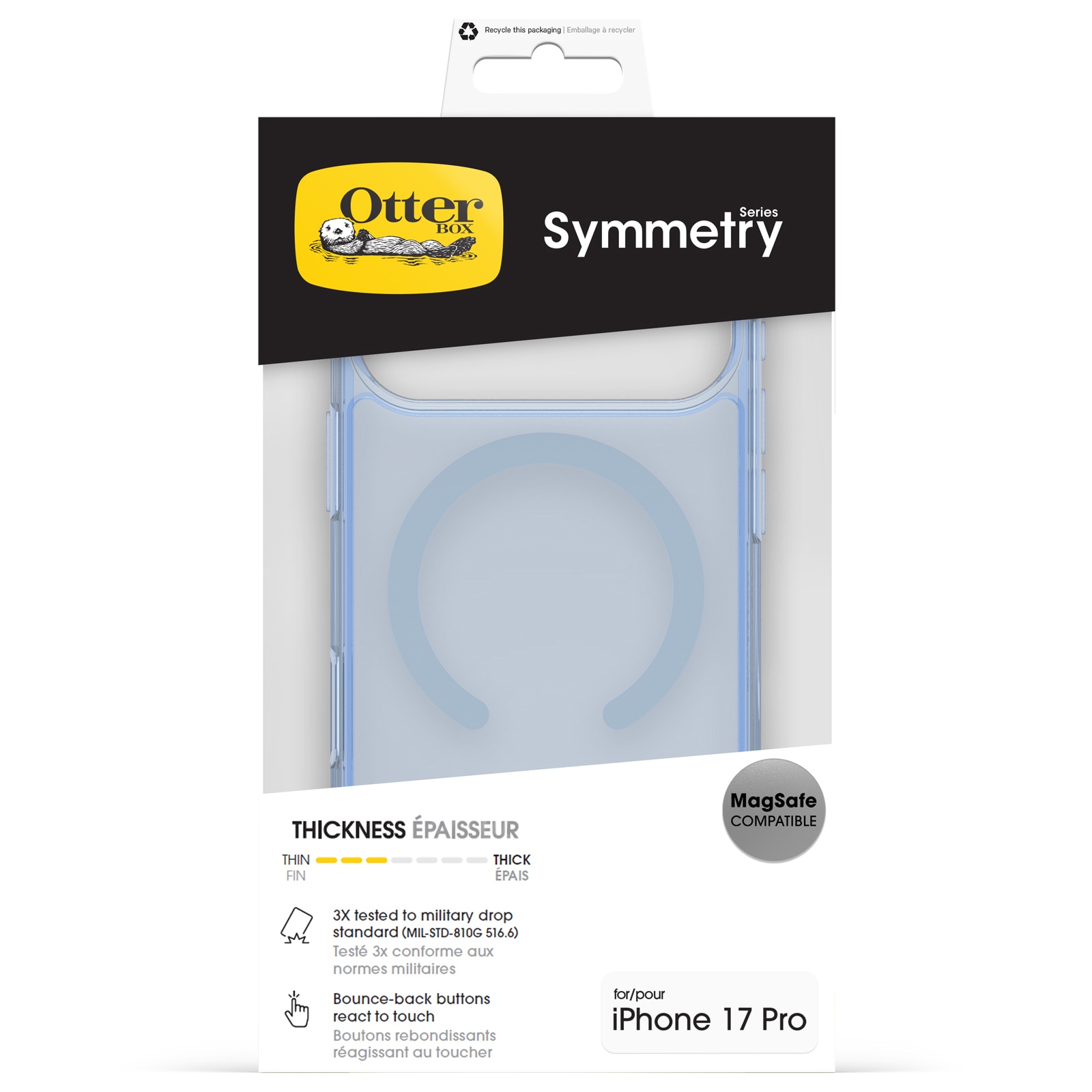 Otterbox Handyhülle »Symmetry Series Clear mit MagSafe für Apple iPhone 17 Pro« Apple iPhone 17 Pro Backcover, Schutzhülle, Handyschutzhülle, Case, Schutzcase, stossfest