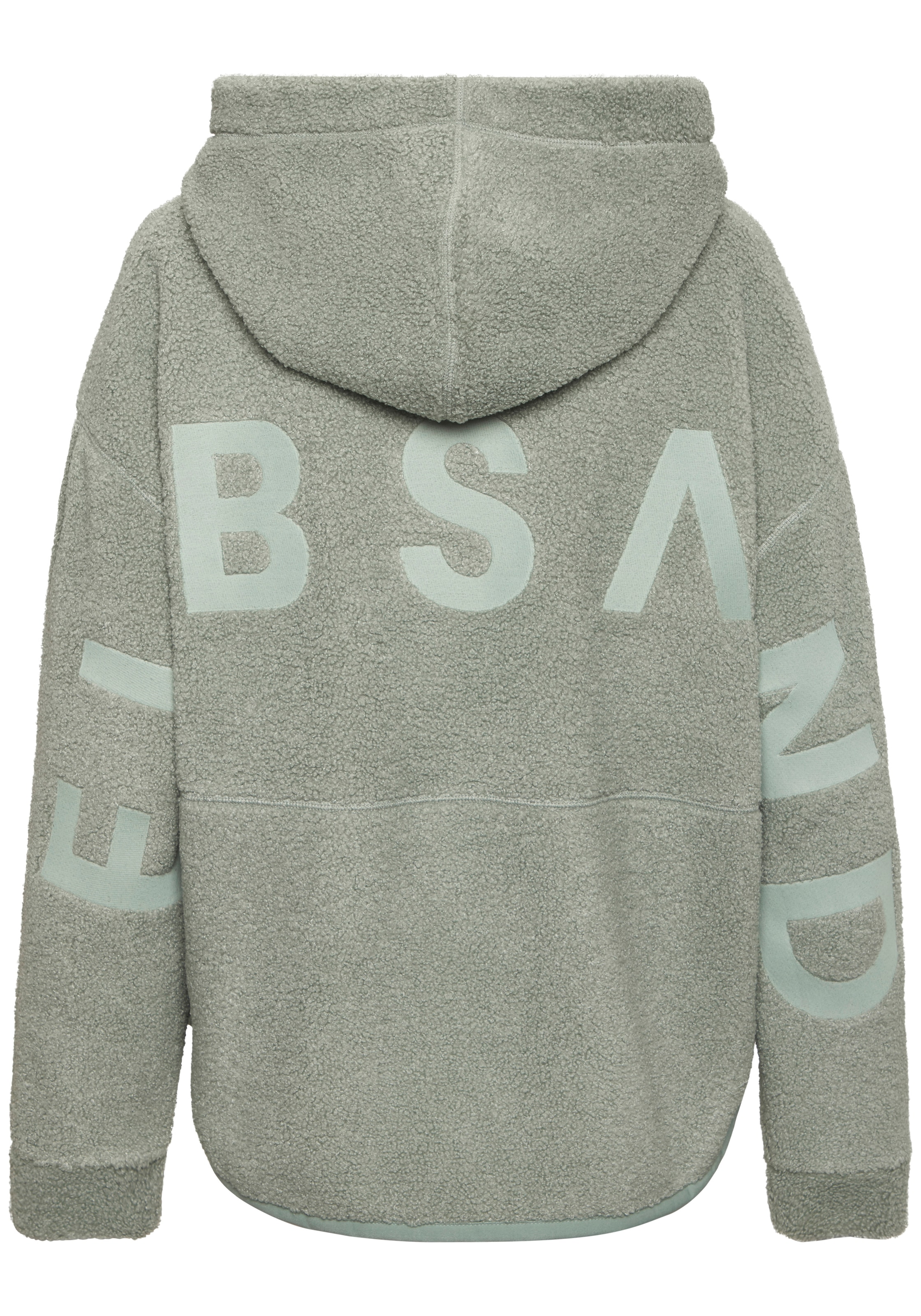 Elbsand Fleecepullover , mit grossem Letterprint auf dem Rücken
