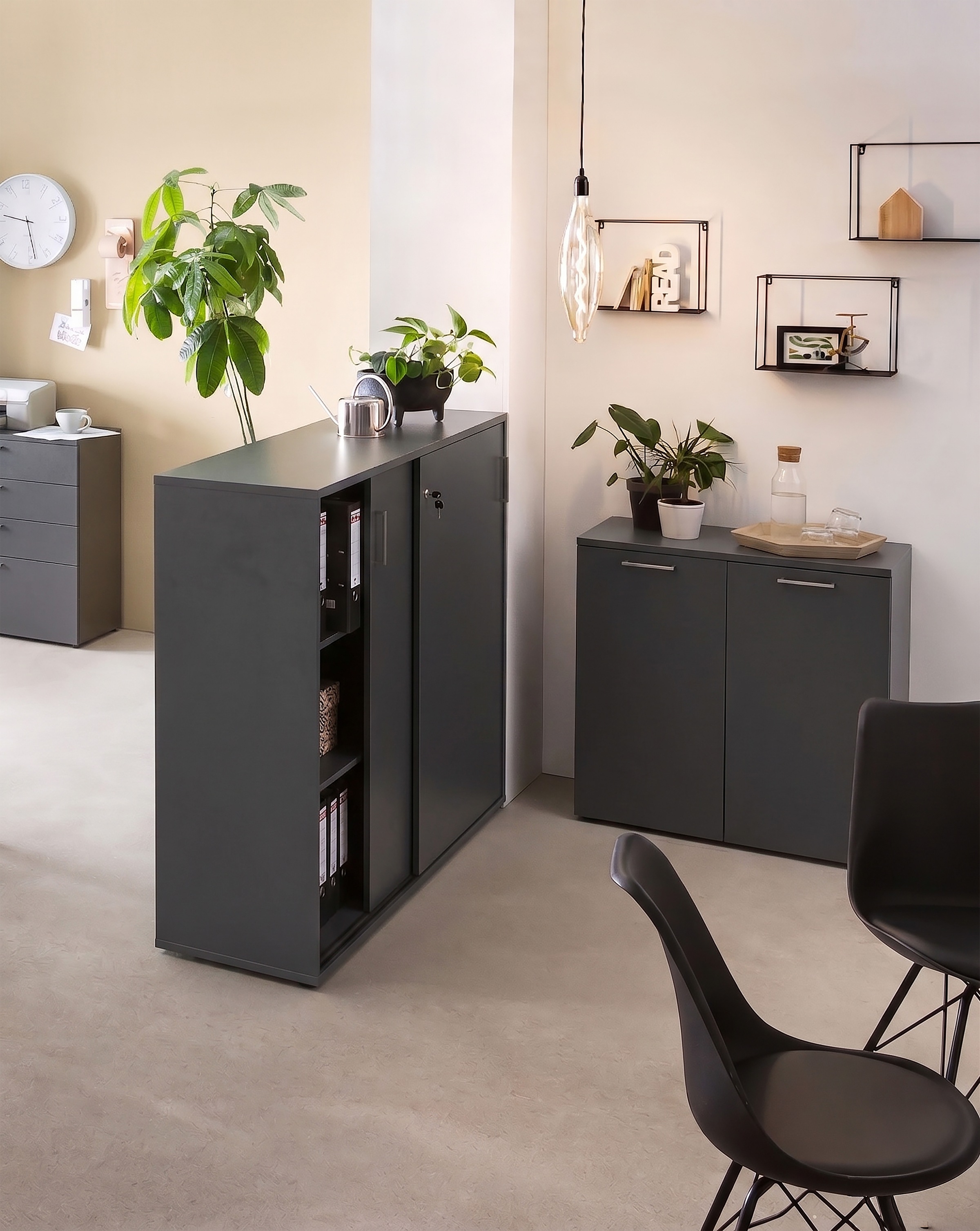 SCHILDMEYER Büroschrank »Serie 1500«, BxH: 80,2 x 84,2 cm, Holzwerkstoff - grau