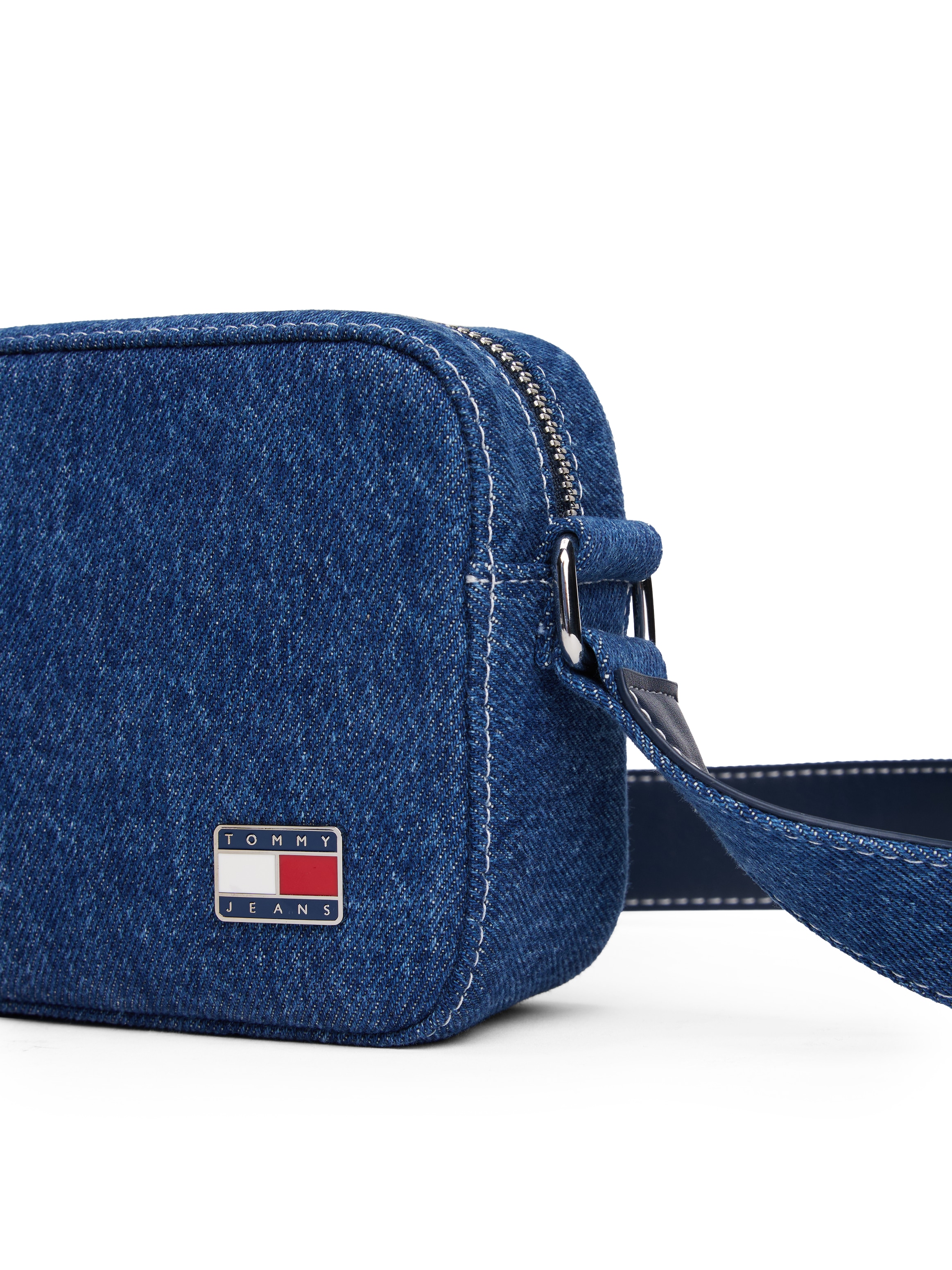 Tommy Jeans Mini sac »TJW COOL DENIM CAMERA BAG« sac à épaule femme, mini sac, sac bandoulière avec drapeau logo