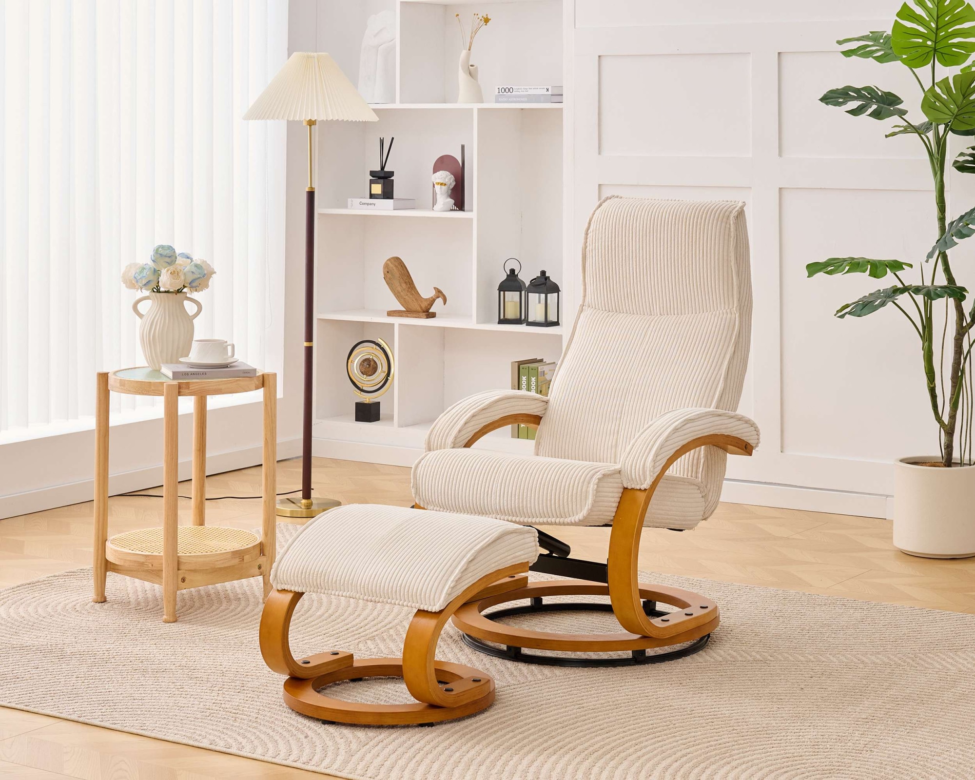 Home affaire Relaxsessel »mit Hocker PARIS neu: Cord - OTTO. Verlässliche Qualität.« bestehend aus Sessel und Hocker,  manuelle Relaxfunktion mit Drehfunktion, neu: Cord-Bezug