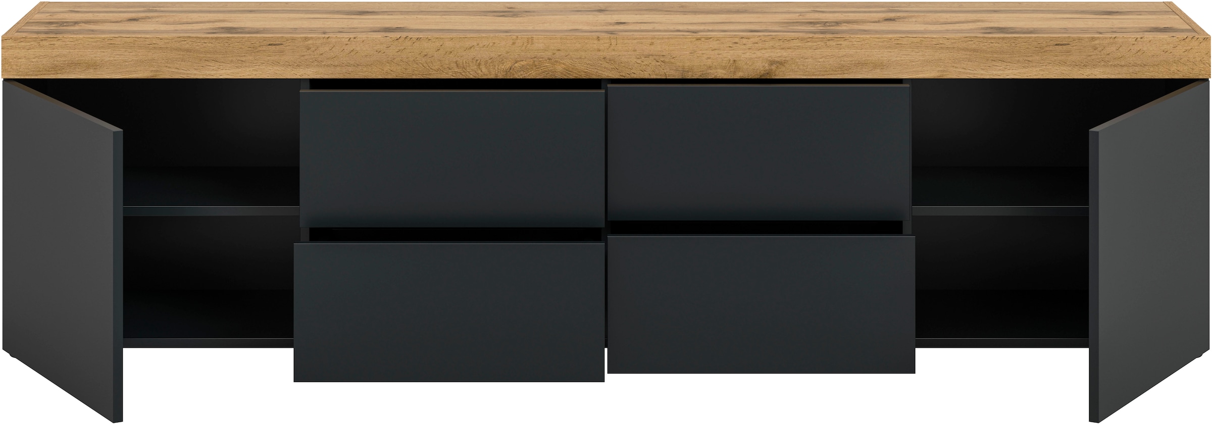 GOODproduct Table basse »MAMBO, TOPSELLER!, Breite 200cm, 2 Türen, 4 Schubkästen, push-2-open« 2 farbige Ausführung, in verschiedenen Farben erhältlich, 1 cuis tlg. Lowboard, TV Unterschrank, Tv-Schrank, Wohnzimmer