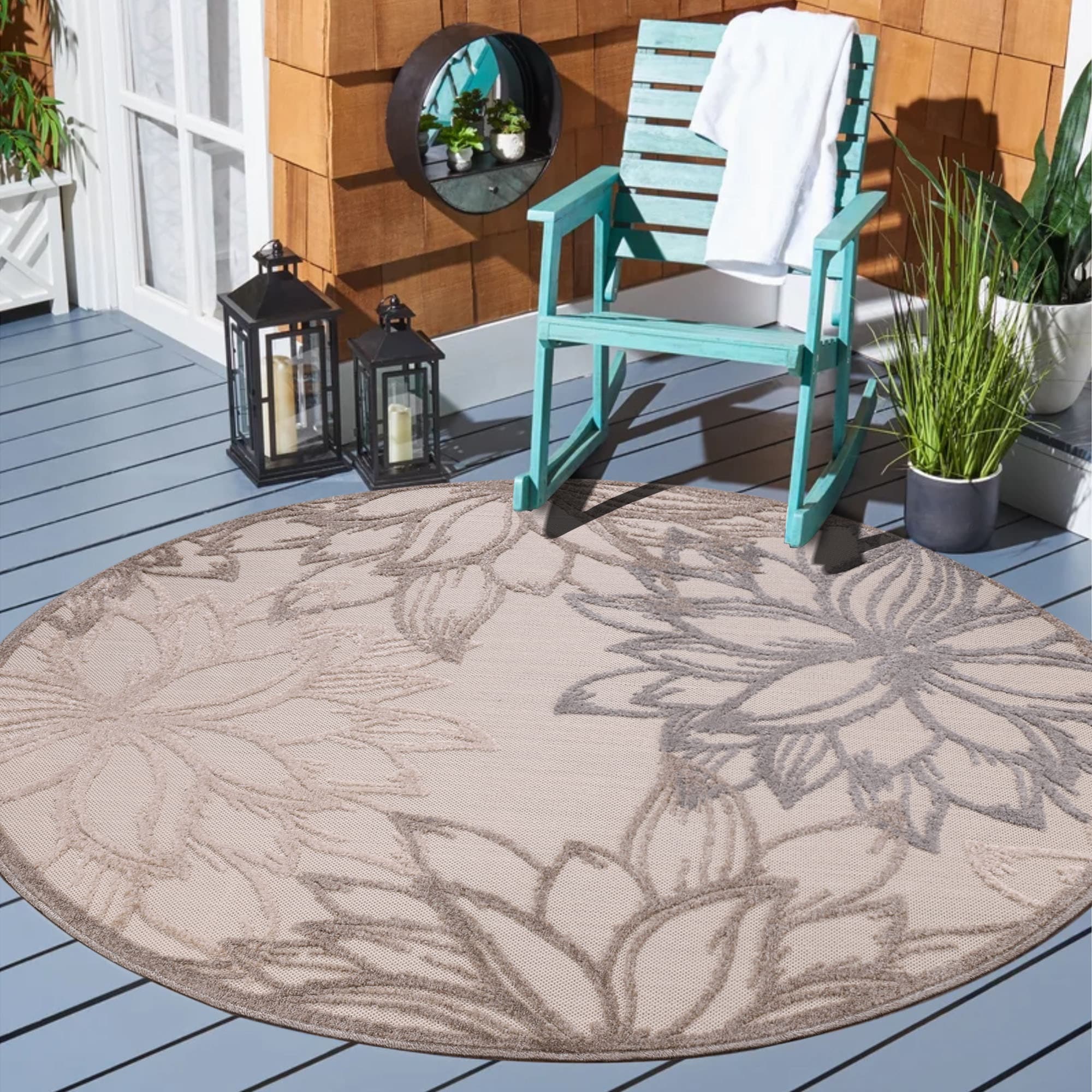 Sanat Teppich »Floral 2«, rund, In- und Outdoor geeignet, florales Design,  Balkon, Terasse jetzt kaufen