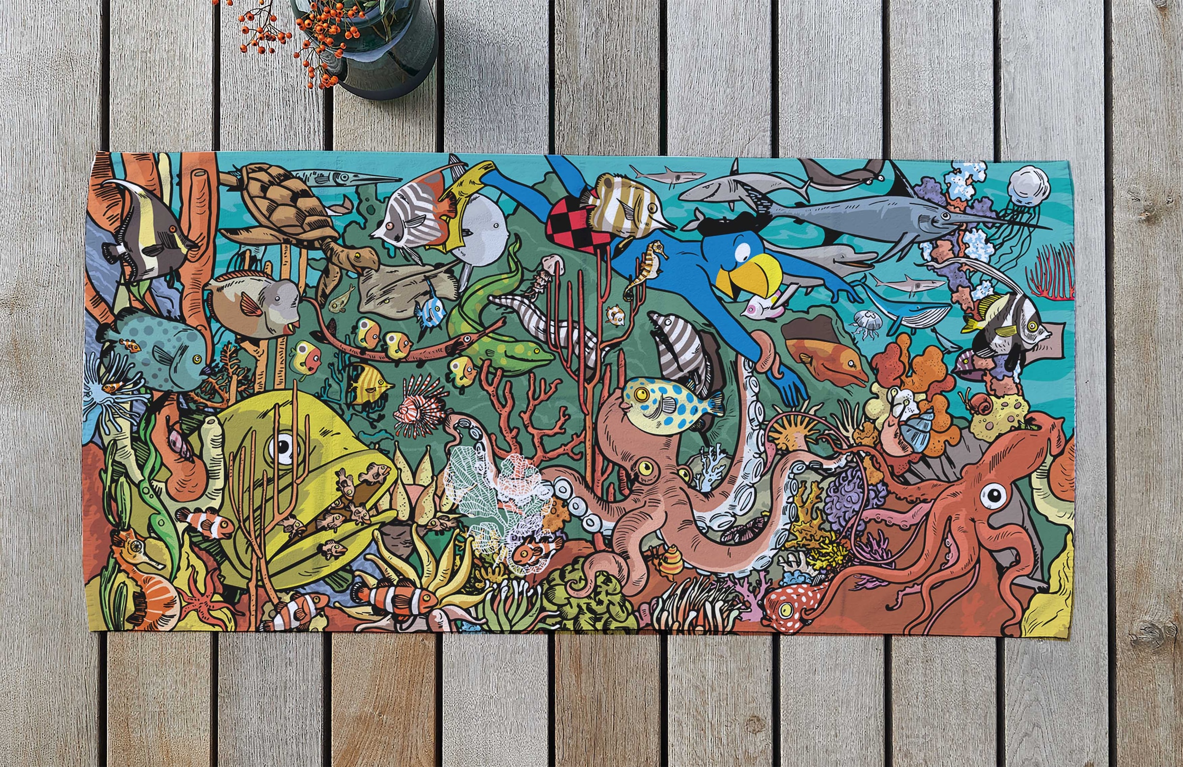 Globi Strandtuch »Globi Tiefseetaucher«