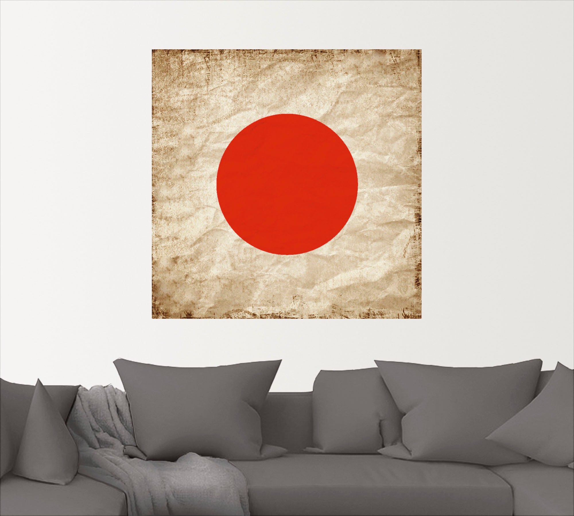Artland Wandbild »Japanische Flagge Japan Symbol«, Zeichen, (1 St.), als Leinwandbild, Wandaufkleber in verschied. Grössen