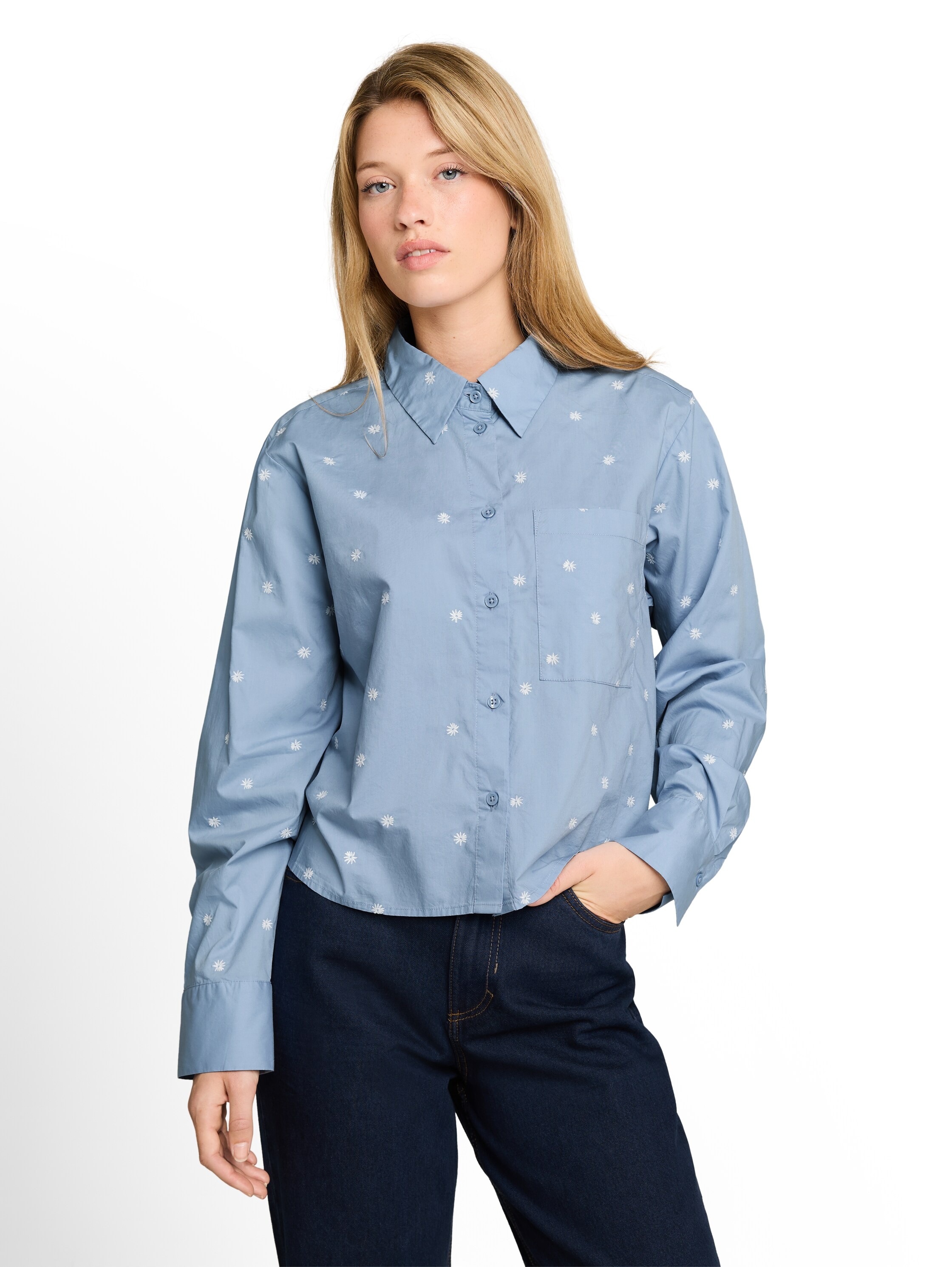 Image of TOM TAILOR Denim Hemdbluse mit Allover-Stickereien