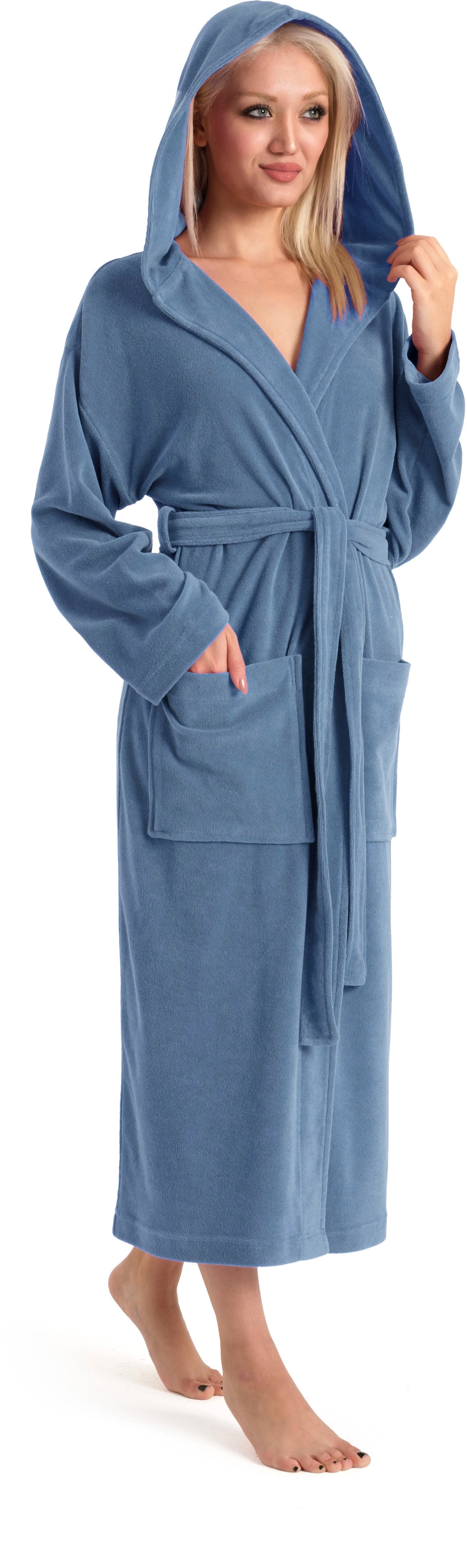 GOODproduct Damenbademantel »Jule, ideal für Sauna & Spa, Hotelbademantel, Morgenmantel« 1 Stk. einfarbiger Leichtfrottier-Bademantel, hoher Baumwollanteil, XS-4XL