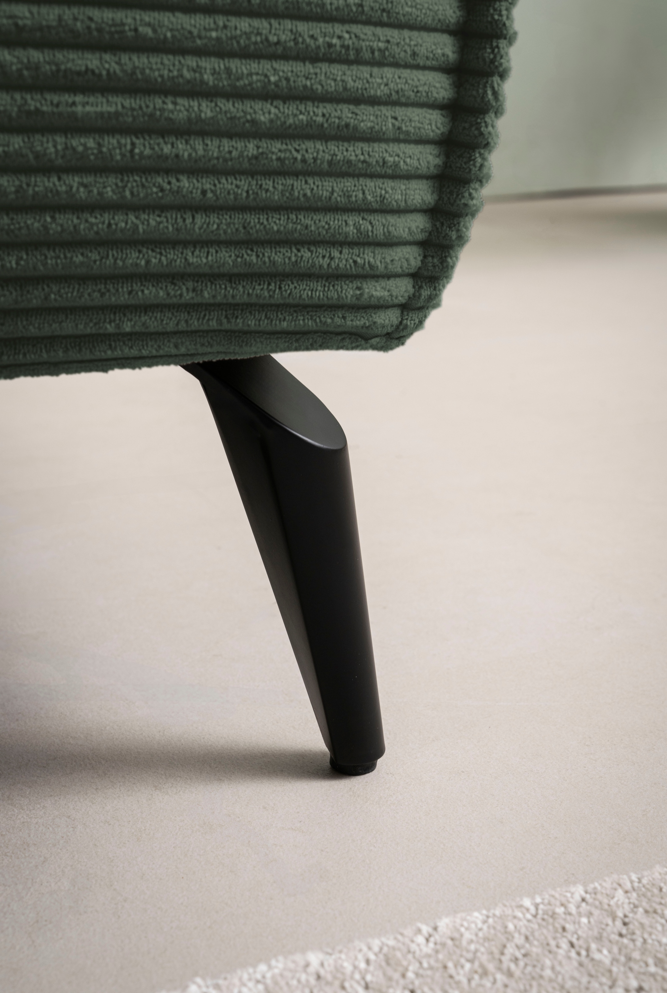 andas Ecksofa »TVINNU, L-Form in Cord, Sofa«, wahlweise Recamiere rechts/links, schwarze Füsse, bequemer Sitzkomfort