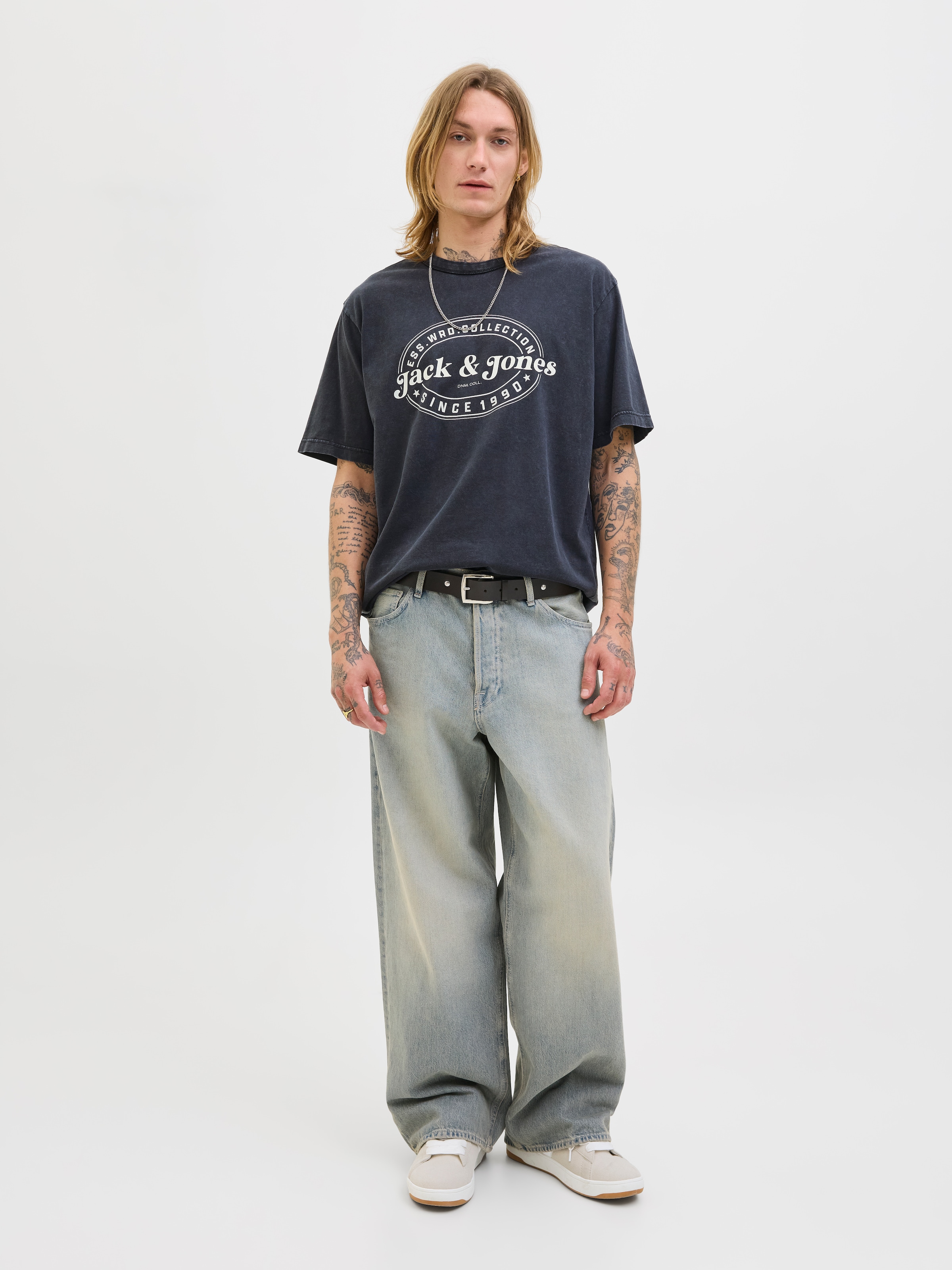 Jack & Jones Rundhalsshirt »JJEDOVER PRINT TEE SS CREW NECK«