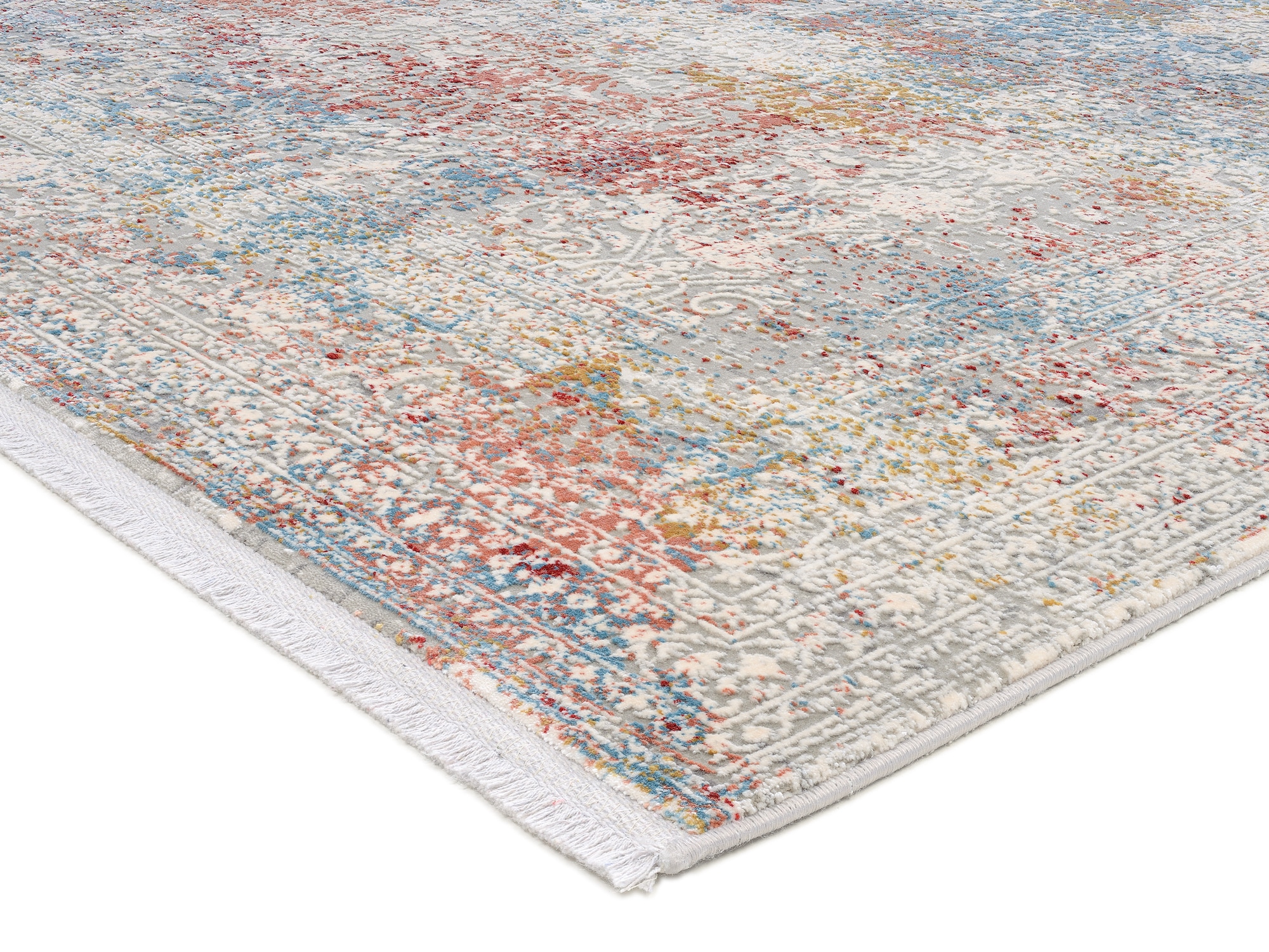 OCI DIE TEPPICHMARKE Tapis »CAVA« Rectangulaire 8 mm Höhe Glanz Viskose, mit Fransen, Hoch Tief Struktur, Vintage, Wohnzimmer