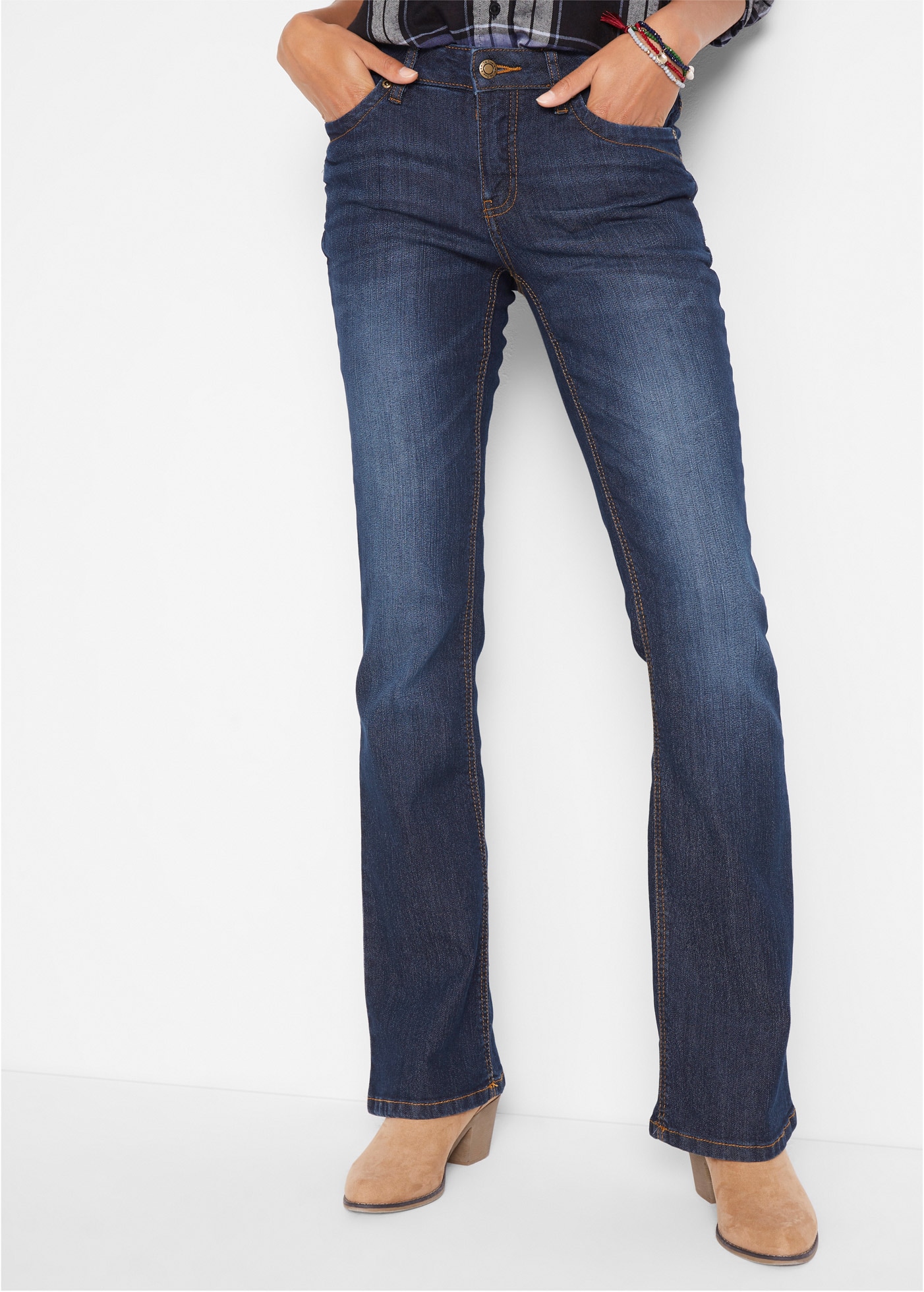 Image of bonprix Bootcut-Jeans "Bootcut-Jeans Mid Waist, Komfort-Stretch" Regular Fit Passform, im klassischen 5-Pocket-Stil