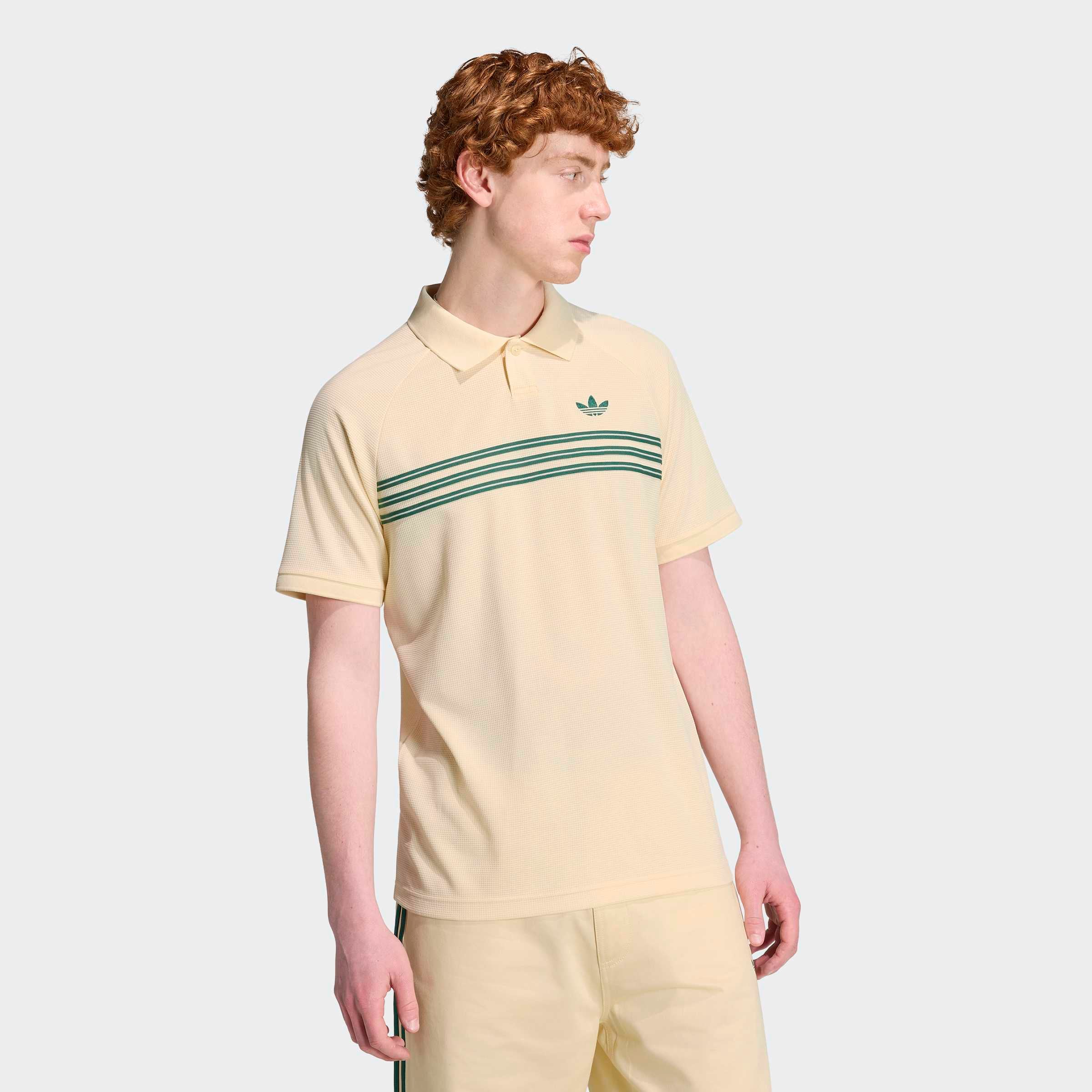 Image of adidas Originals T-Shirt ", STREIFEN AUF DER BRUST" für Erwachsene, mit Rundhalsausschnitt, ohne Verschluss, aus Polyester