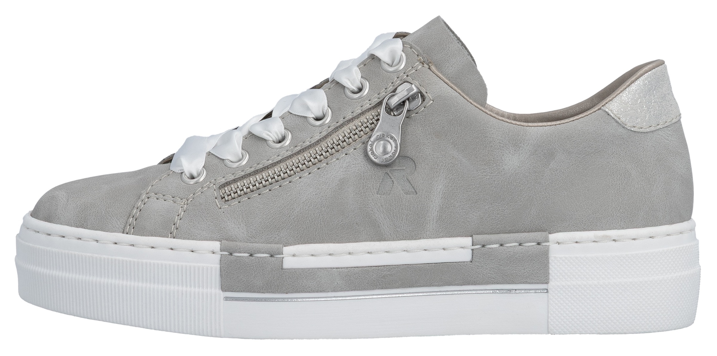 Rieker Baskets à plateforme  mit Zier-Reissverschluss, Freizeitschuh, Halbschuh, Schnürschuh