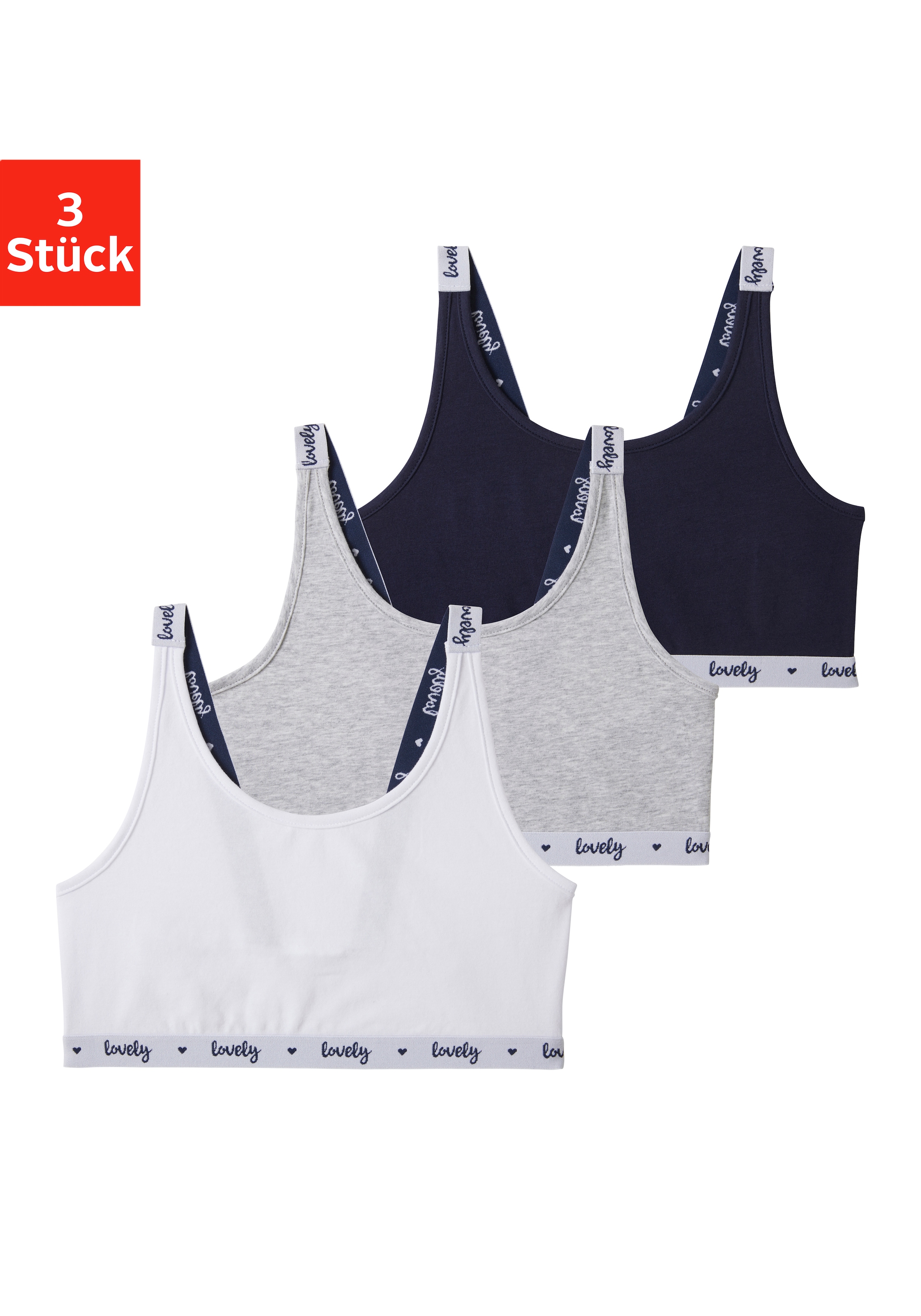 Image of Buffalo Bustier Packung, 3 Stk. mit bedruckten Trägern