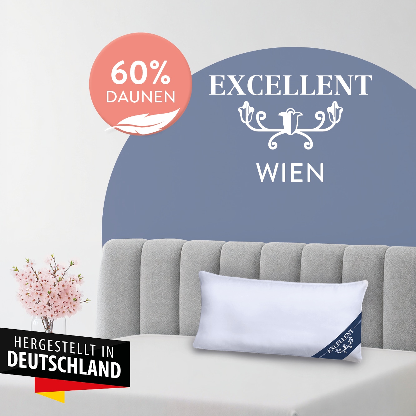 Excellent Oreiller à 3 compartiments »Wien« Füllung: 60 duvet 40 plumes compartiments extérieurs et 100 % plumes compartiment intérieur 1 cuis tlg. Oreillers disponibles en 40x80 et 80x80
