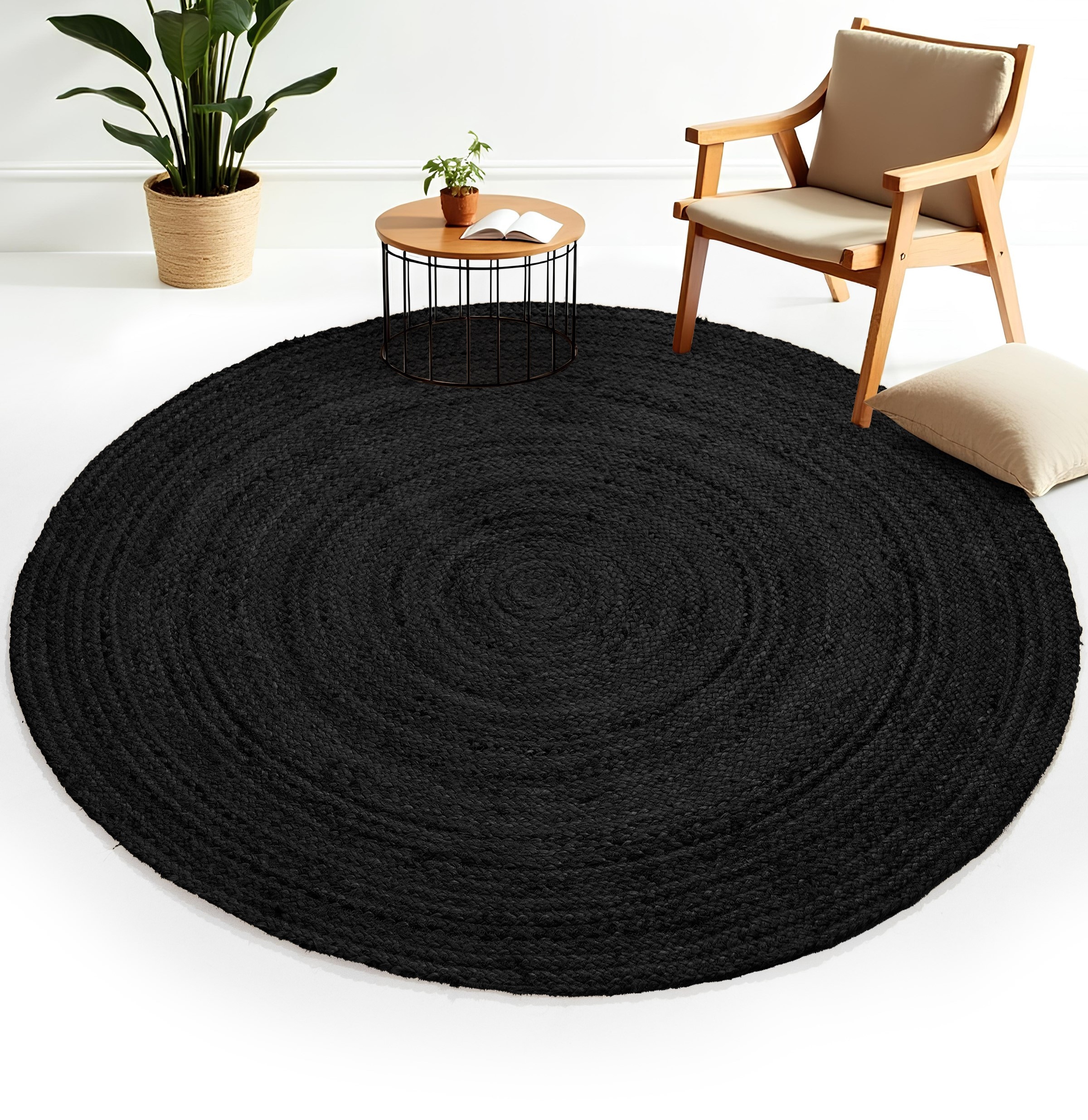 carpetfine Teppich »Nele Juteteppich Naturfaser«, rund, 6 mm Höhe, geflochtener Wendeteppich aus 100%Jute, in rund und oval, viele Grössen