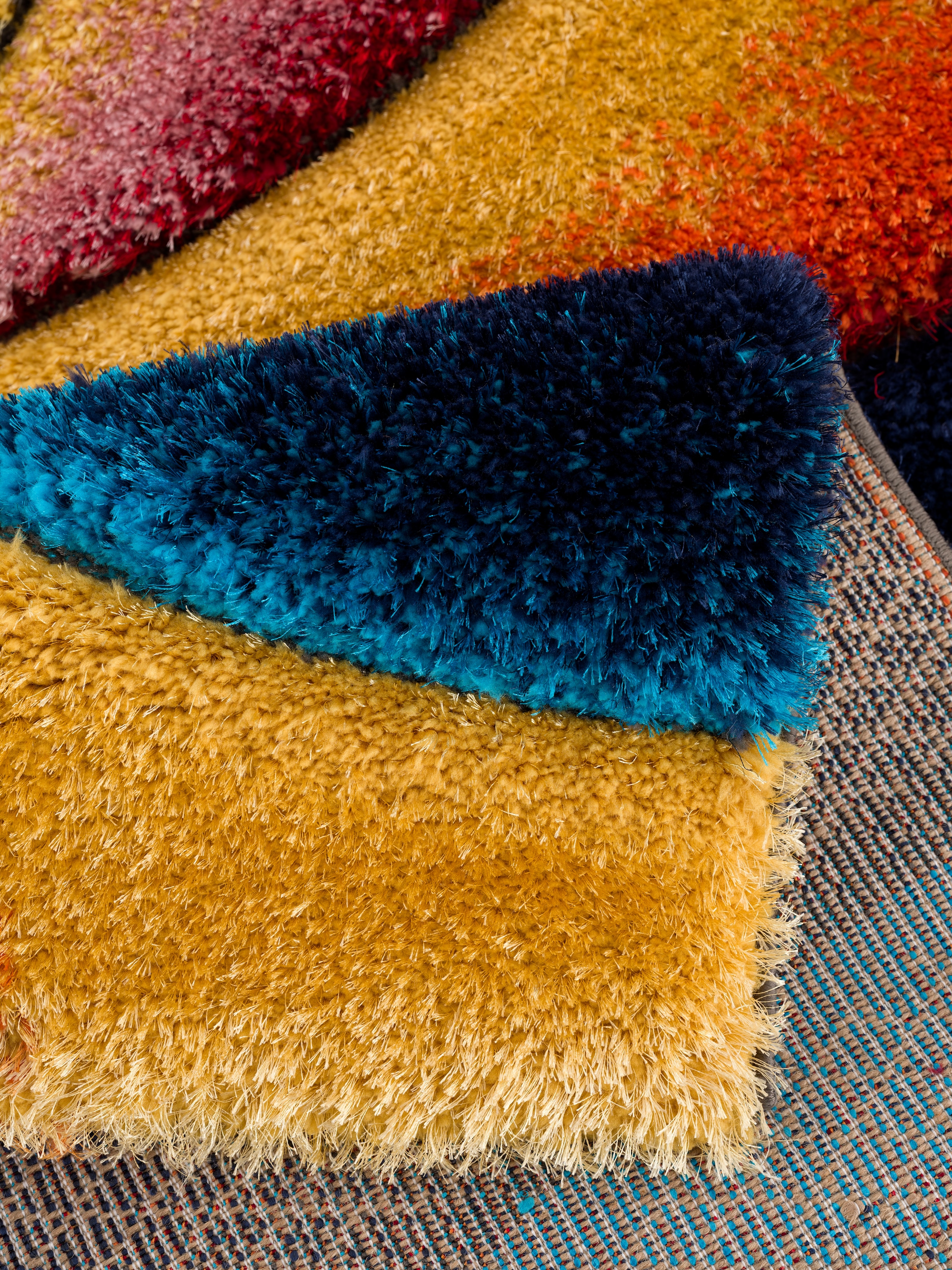 my home Hochflor-Teppich »Baldo«, rechteckig, 43 mm Höhe, mit handgearbeitetem Konturenschnitt, bunt, pflegeleicht, elegant