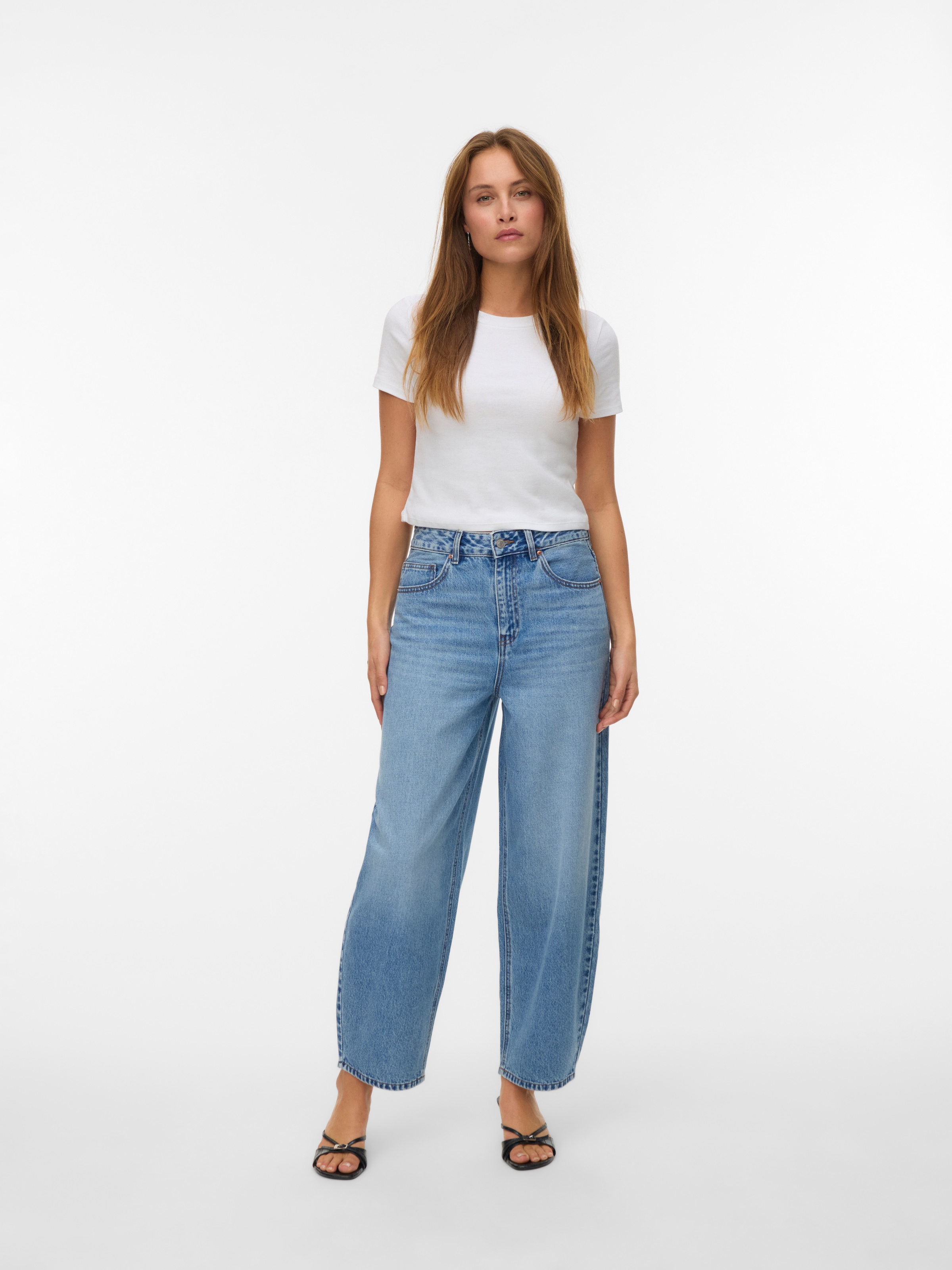 Vero Moda Jeans cheville »VMBILLIE HR BARREL ANK JEANS LI3154 NOOS« Baumwolle, Barrel Fit