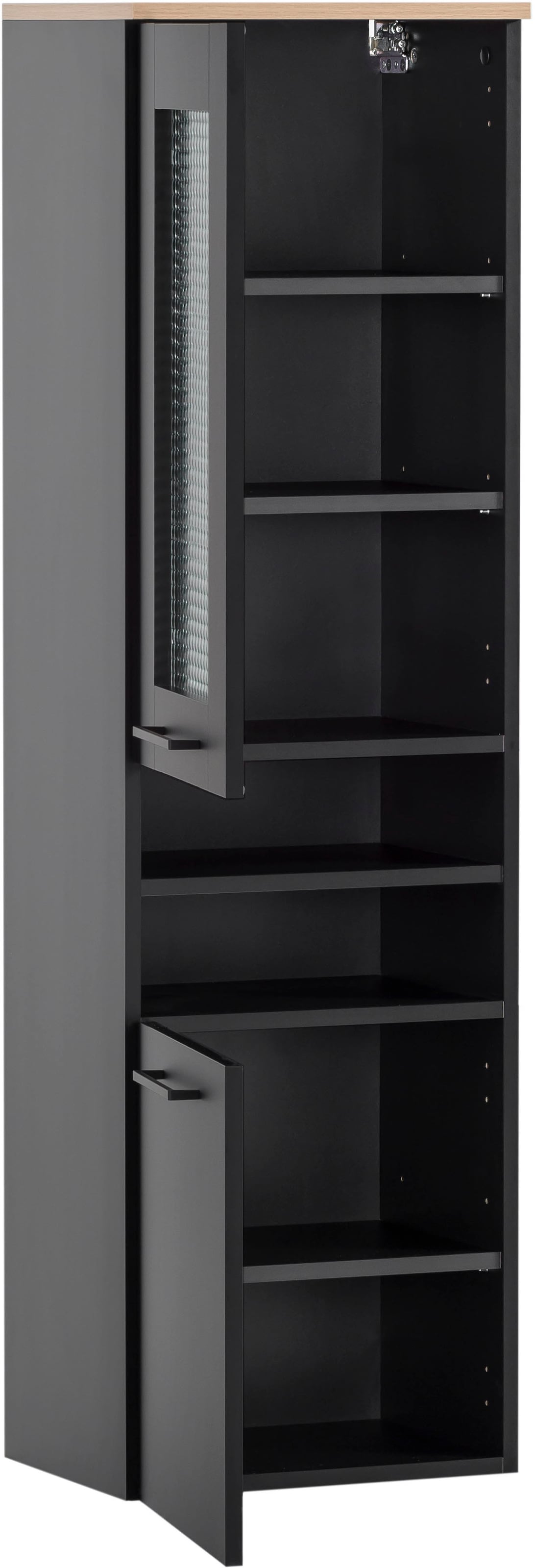 Schildmeyer Armoire haute »Malte Breite 40,3 cm« mit fühlbarer Holzstruktur, obere Tür mit Glaseinsatz