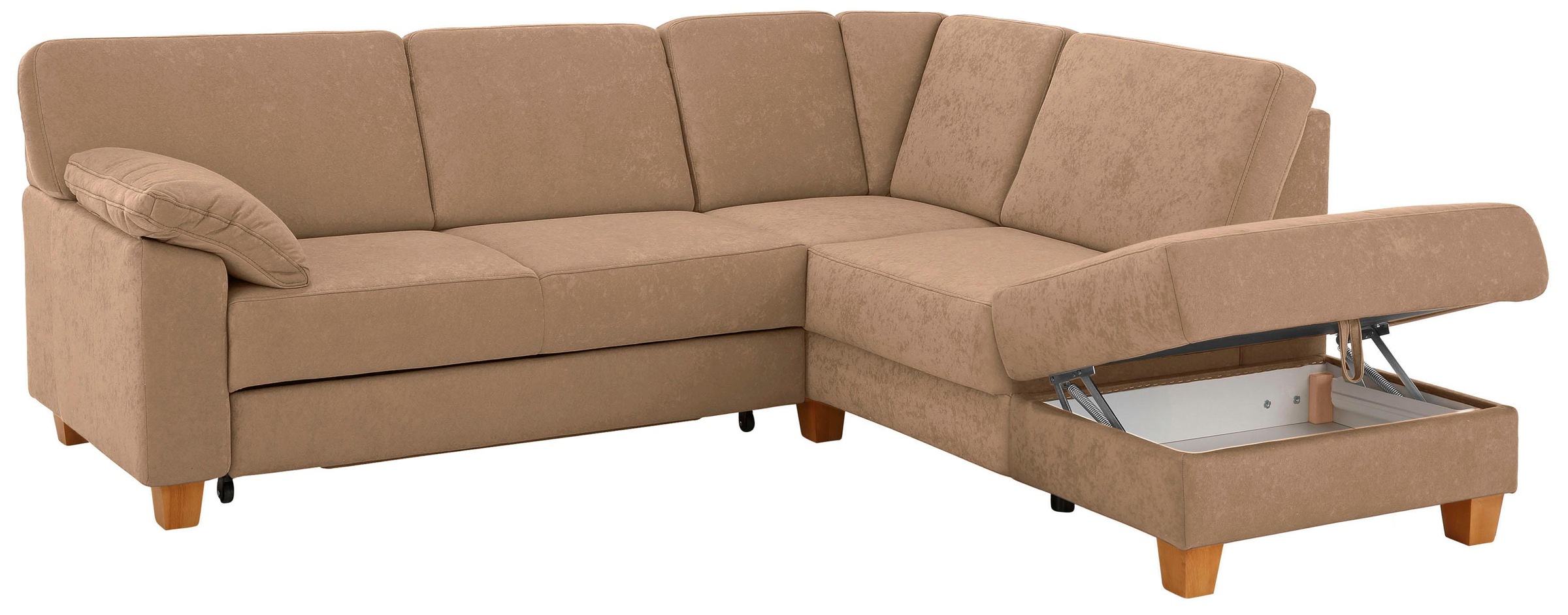 Home affaire Ecksofa »Belfort L-Form«, mit Federkern, wahlweise mit Bettfunktion und Stauraum