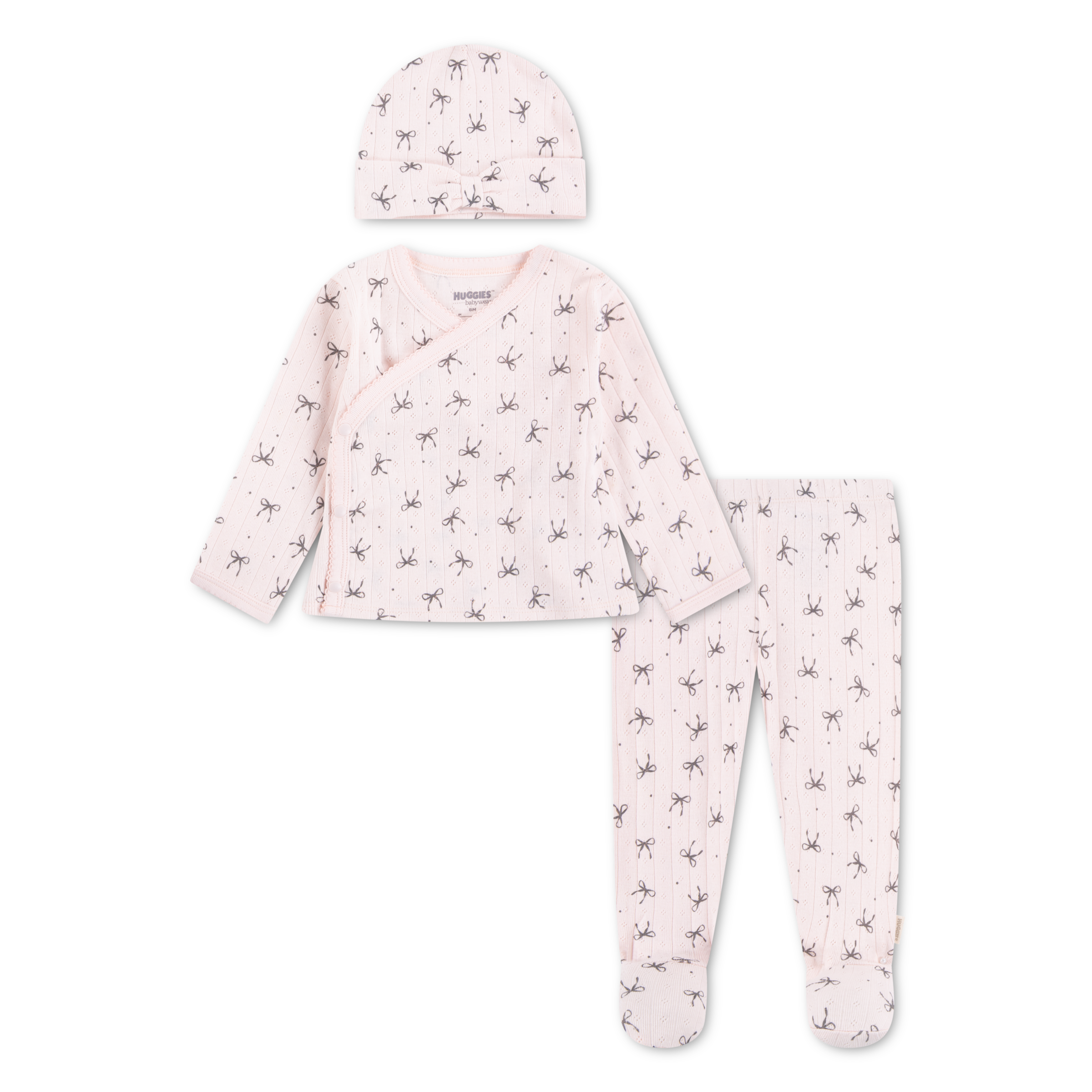 HUGGIES babywear T-shirt à manches longues & pantalon »HUGG FOOTED PANT SET+ATTACHMEN« Ensemble,  avec imprimé intégral