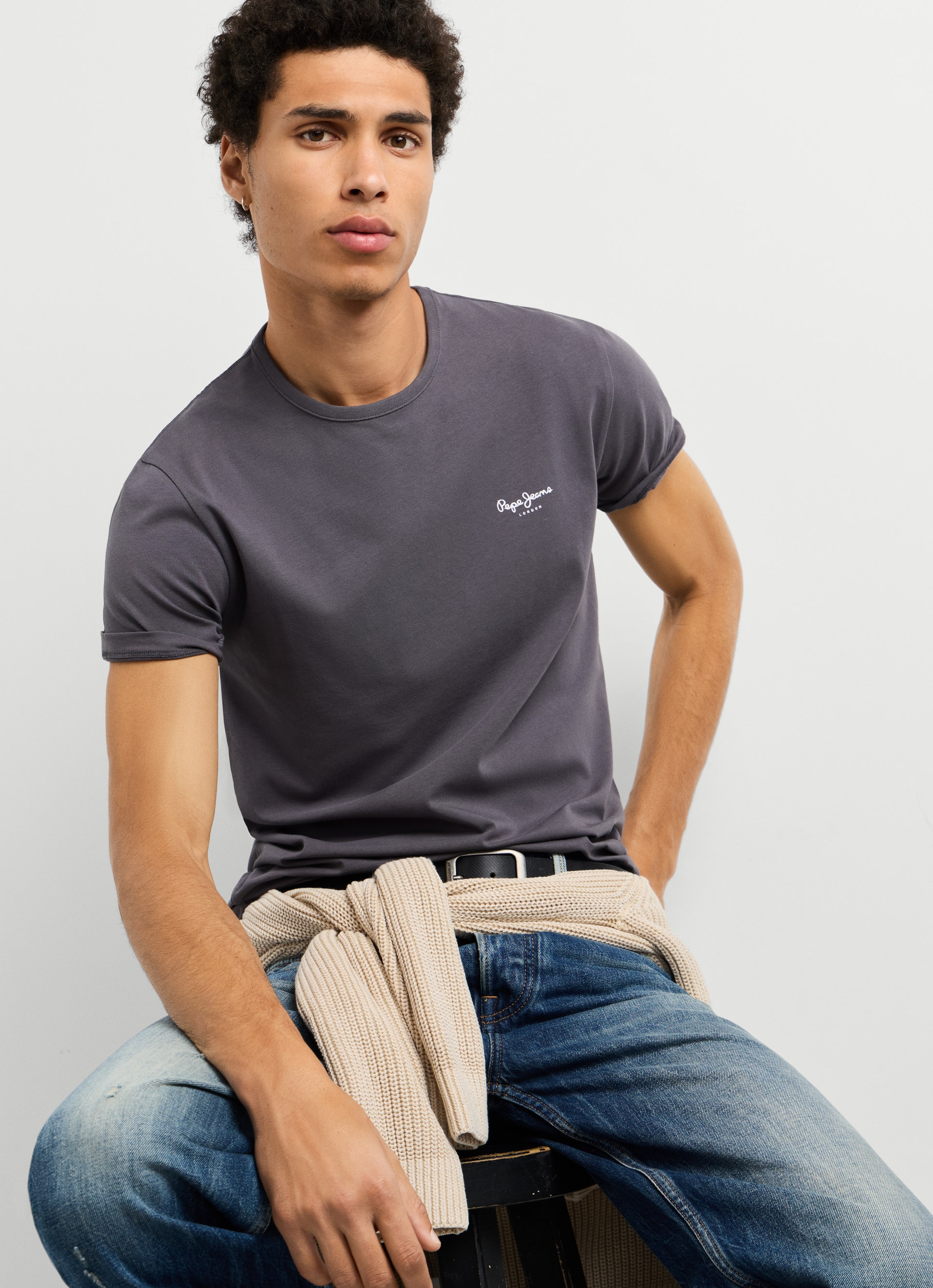 Pepe Jeans T-Shirt »ORIGINAL BASIC 3N« Rundhals mit kleinem Logodruck