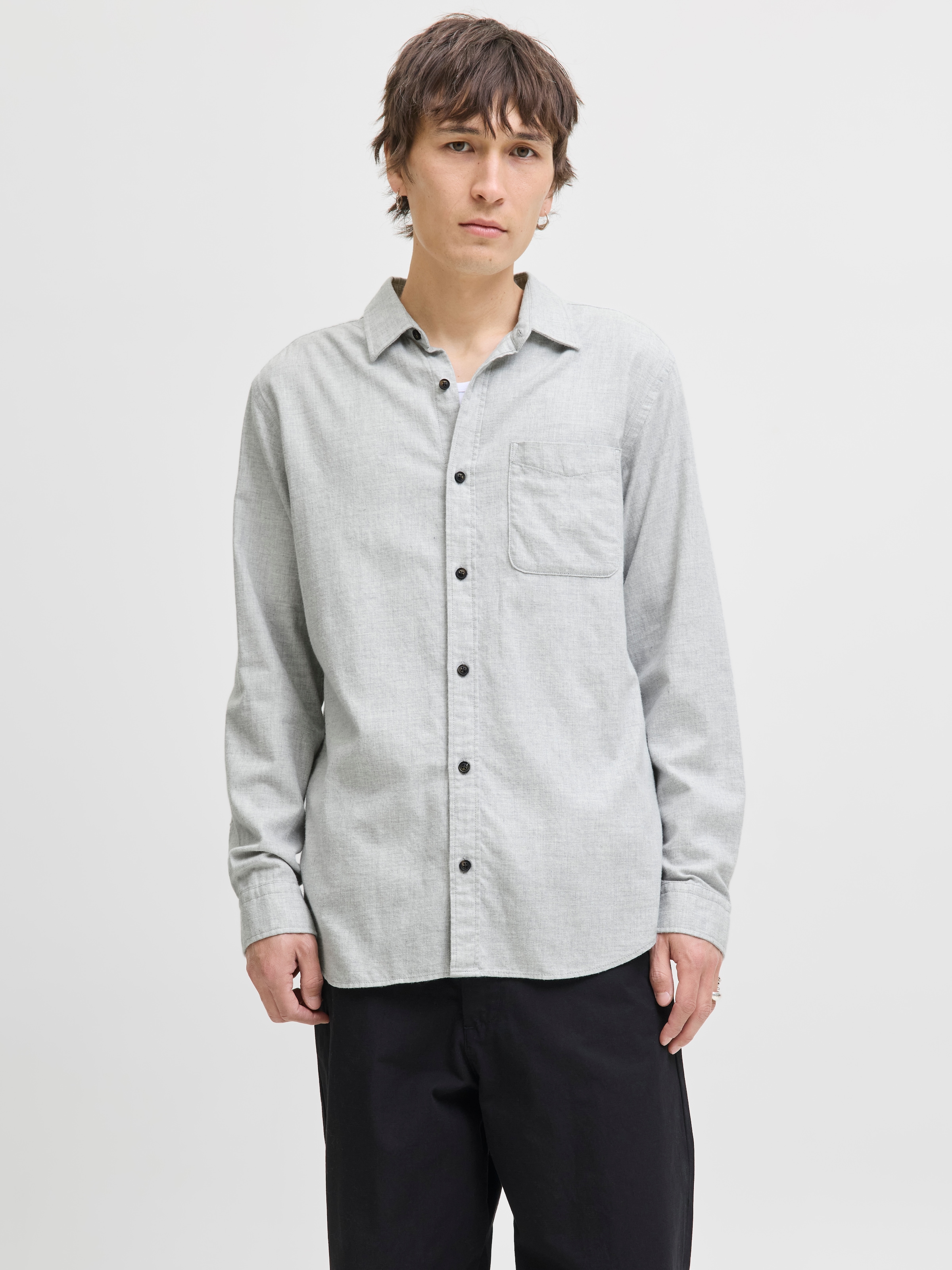 Image of Jack & Jones Langarmhemd "JJECLASSIC MELANGE SHIRT L/S NOOS"