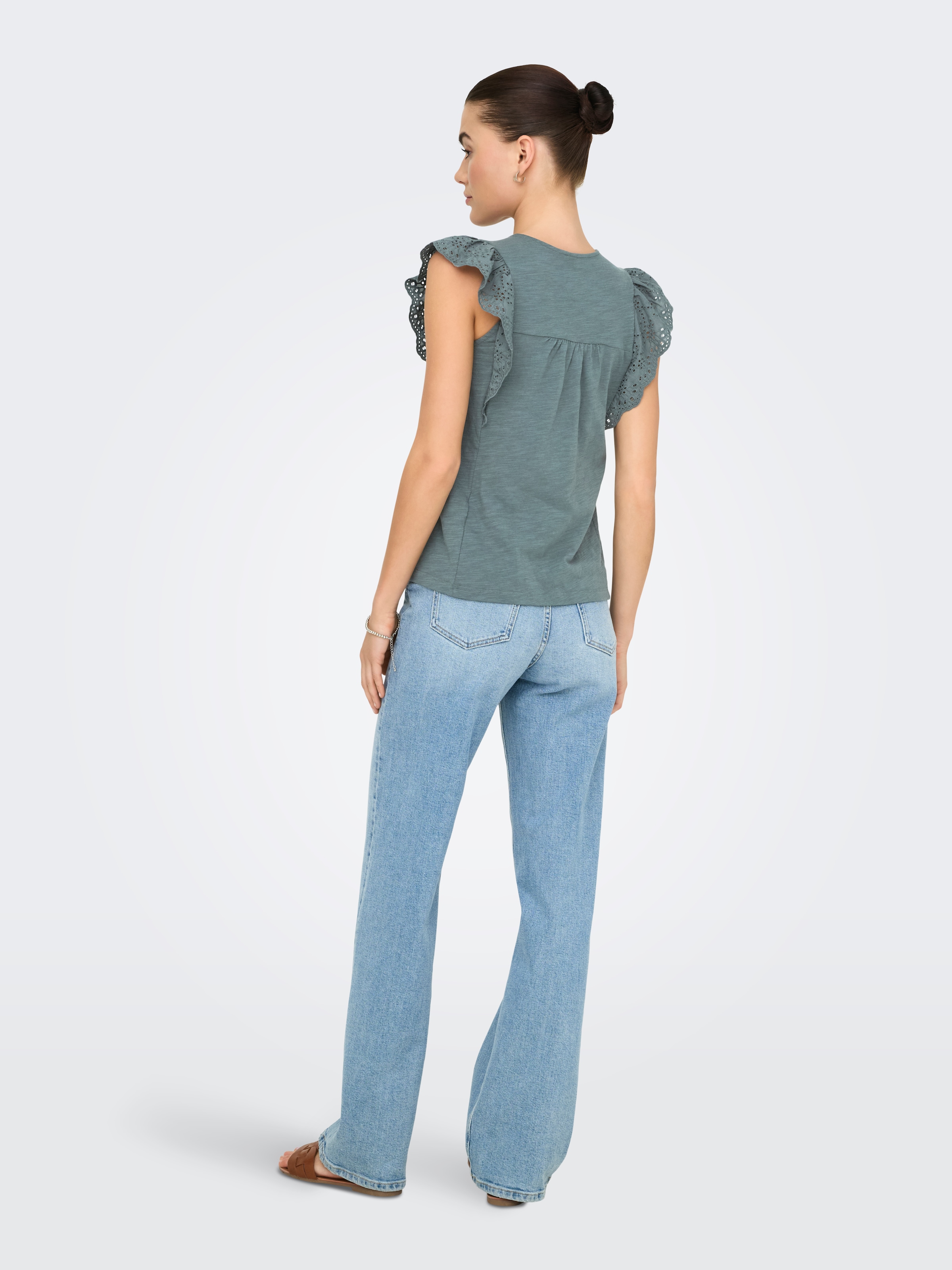 ONLY Kurzarmshirt »ONLLEA S/L FRILL MIX TOP JRS«