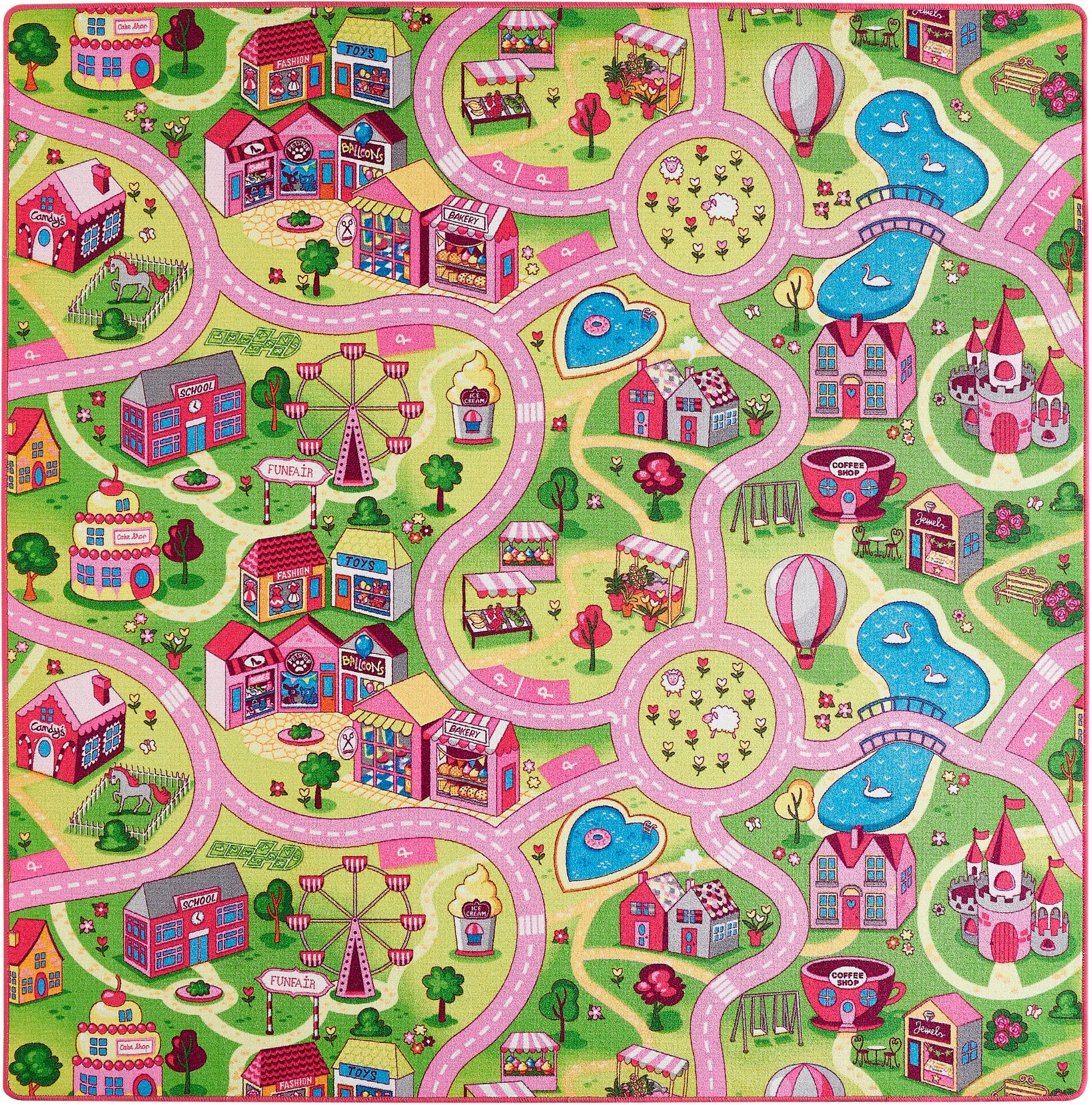 Andiamo Kinderteppich »Strasse Lagerräumung«, rechteckig, 5 mm Höhe, Strassen-Spiel-Teppich, Sonderposten, für Mädchen & Jungen
