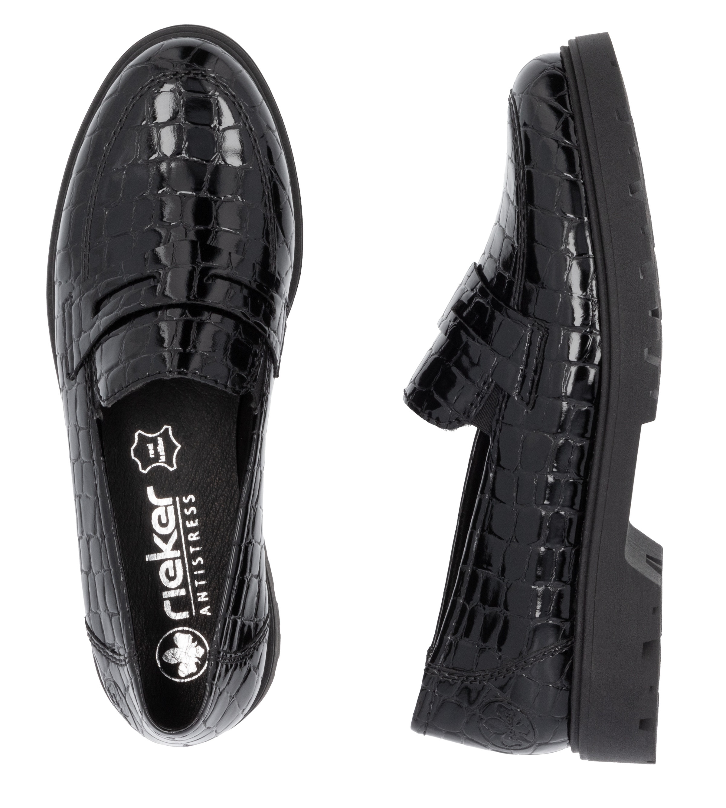 Rieker Loafer  Mocassin, chaussure à enfiler, chaussure universitaire avec petits élastiques