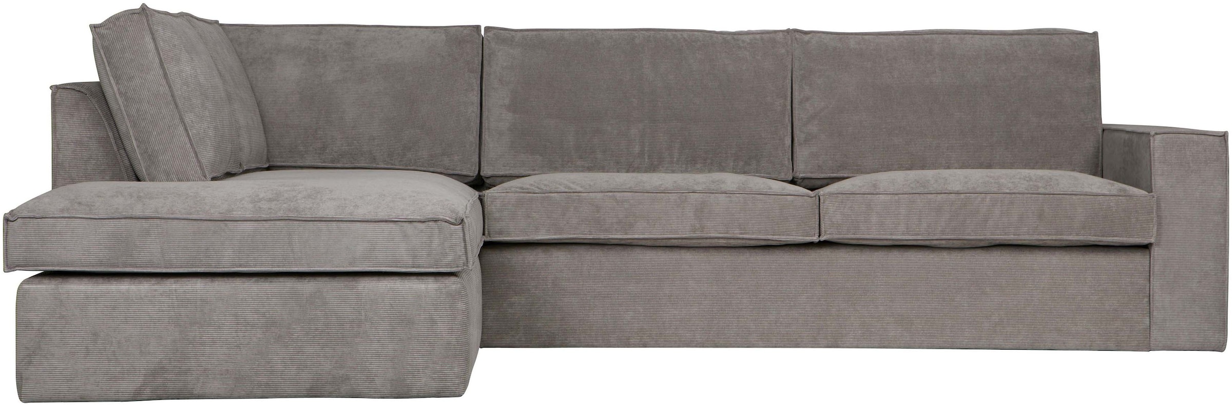 Image of WOOOD Ecksofa "Thomas Rechts Bezug mit Steppnaht, H 92 x B 283 x D 197 cm" frei im Raum stellbar, Stellmasse H 92 cm x B 283 cm, L-Form