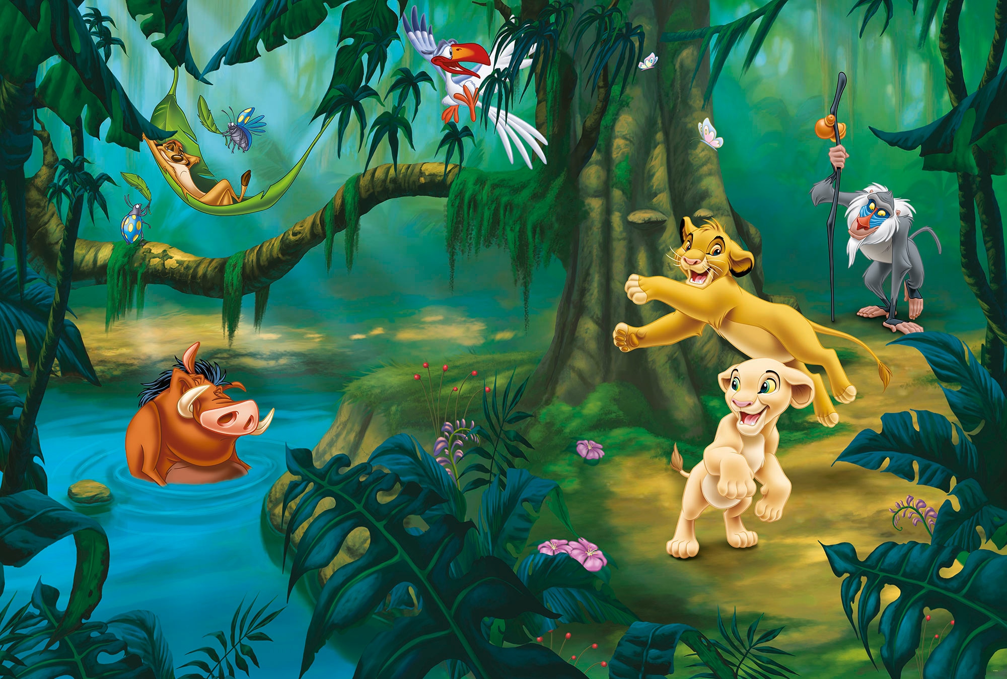 Komar Fototapete »Vlies Fototapete - Simba and Friends - Grösse 368 x 248 cm« Motiv | bedruckt glatt