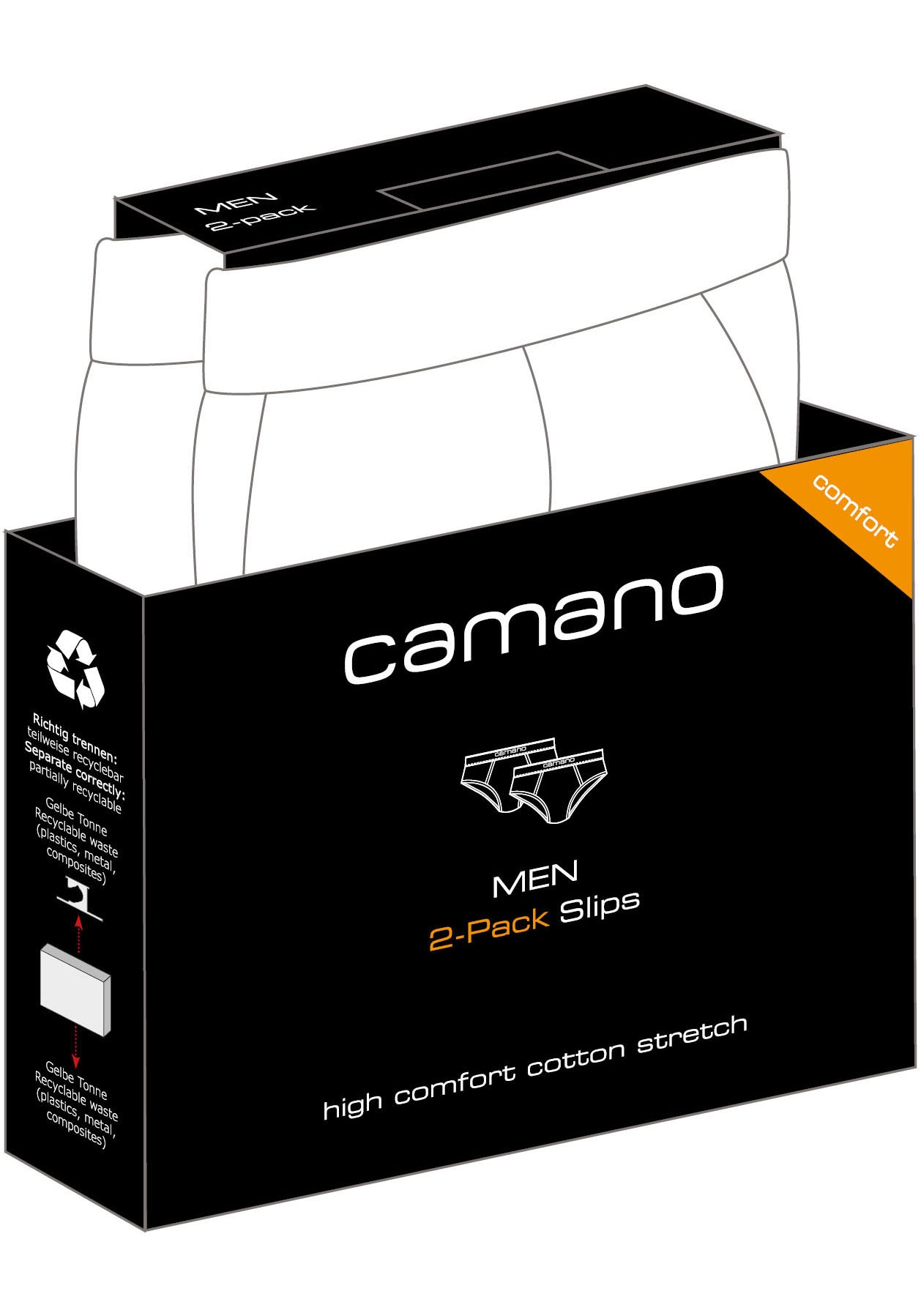 Camano Slip »comfort«, (2er Pack), mit elastischem Logobund